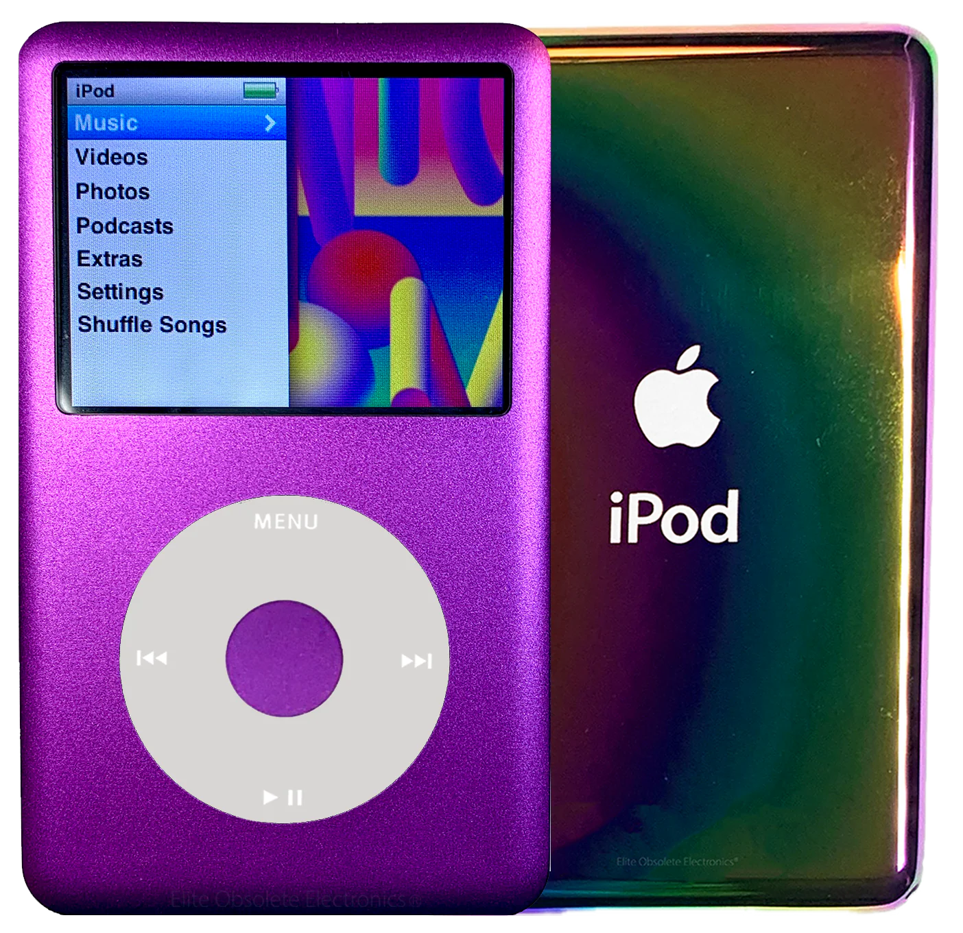 New Apple iPod Classic 6th & 7th Generation Purple Metal / Grey / Purple Metal (Rainbow)
