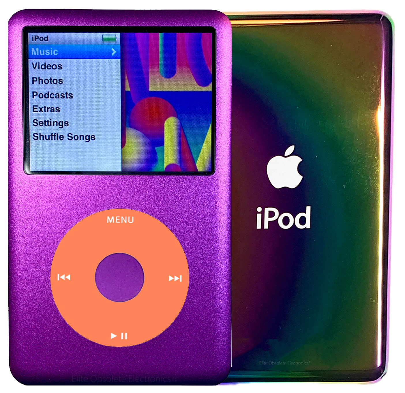 New Apple iPod Classic 6th & 7th Generation Purple Metal / Orange / Purple Metal (Rainbow)