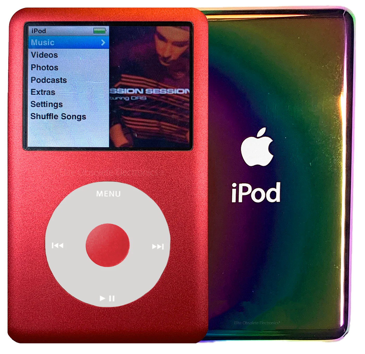 New Apple iPod Classic 6th & 7th Generation Red Metal / Grey / Red Metal (Rainbow)