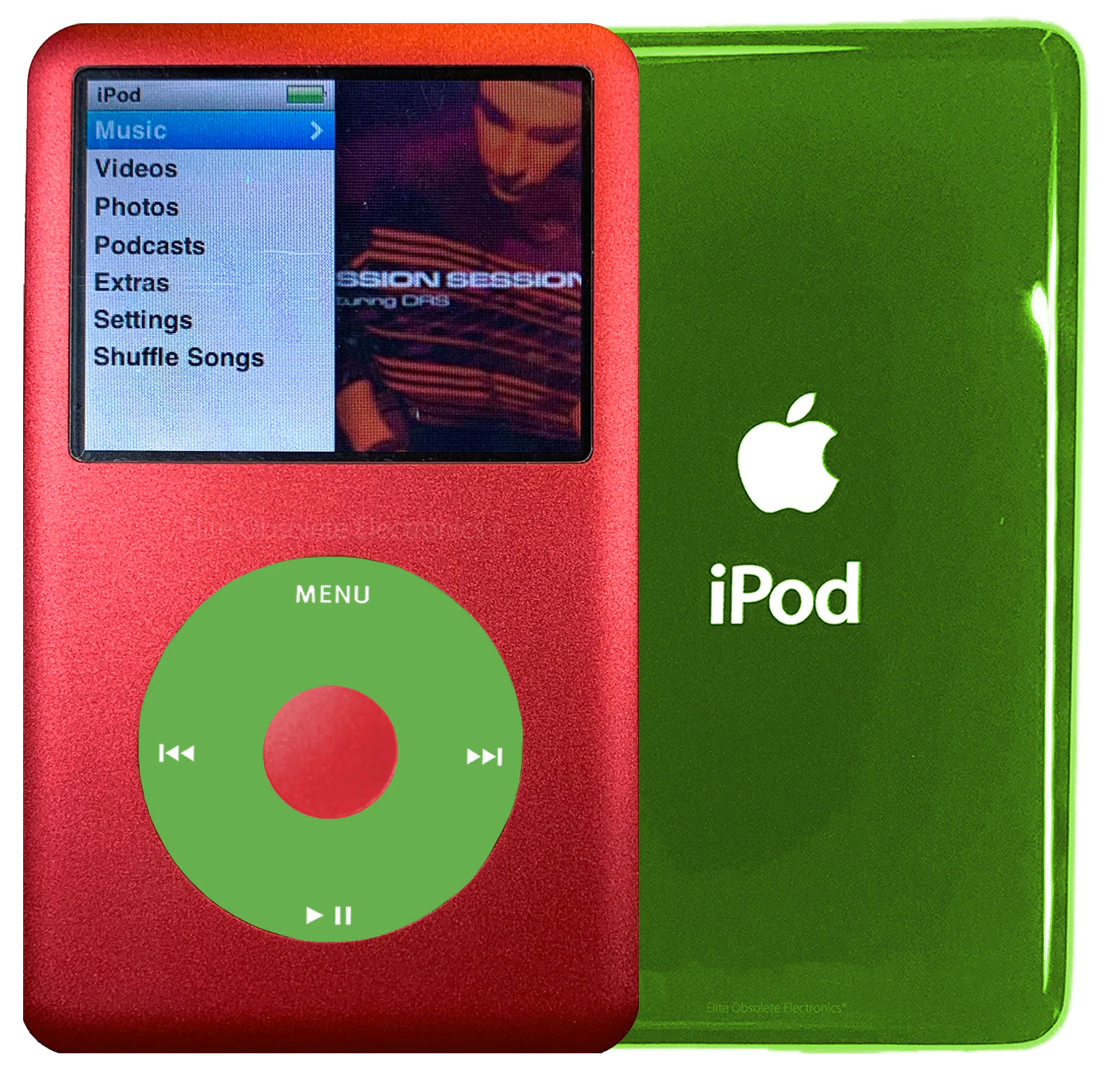 New Apple iPod Classic 6th & 7th Generation Red Metal / Light Green / Red Metal (Toxic Green)