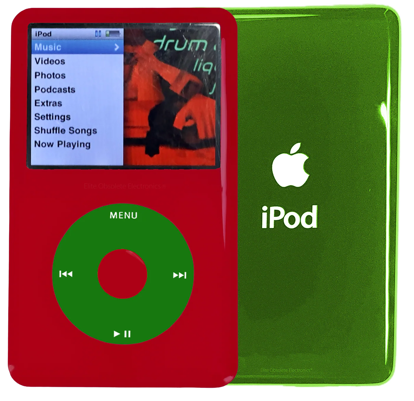 New Apple iPod Classic 6th & 7th Generation Red Plastic / Green / Red Plastic (Toxic Green)