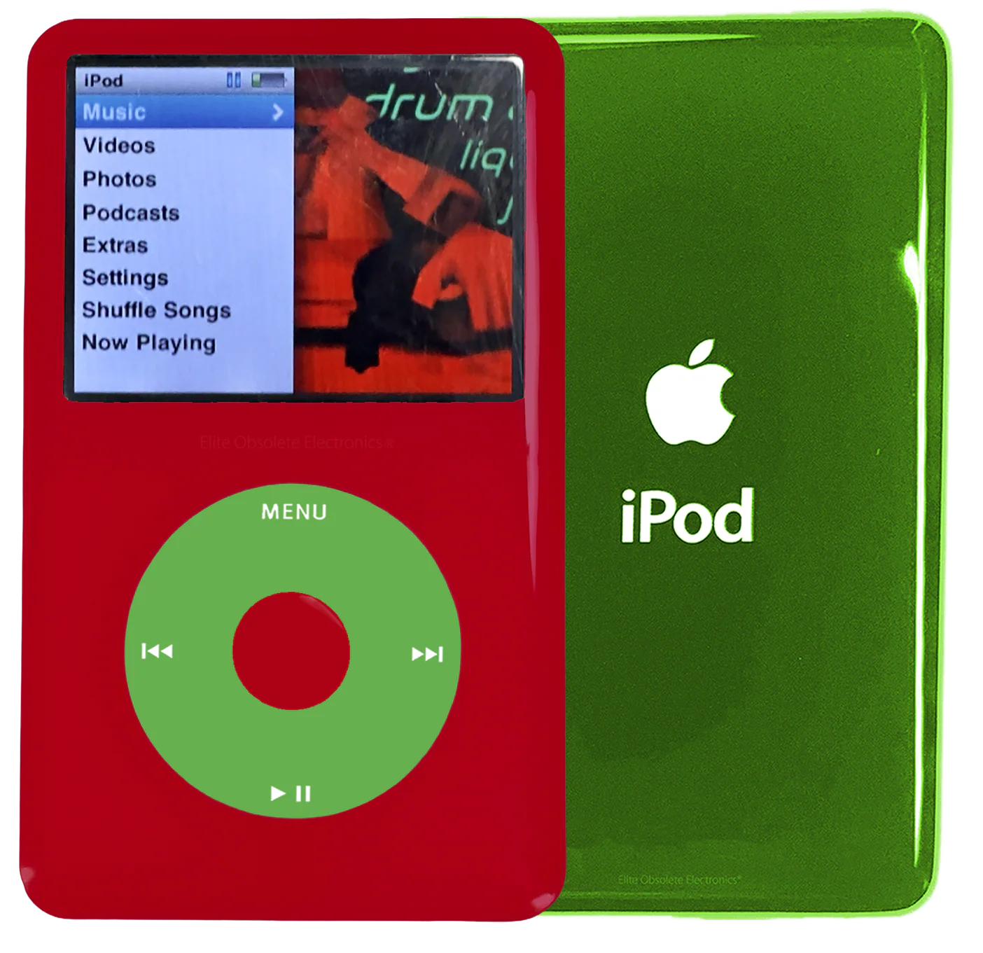 New Apple iPod Classic 6th & 7th Generation Red Plastic / Light Green / Red Plastic (Toxic Green)