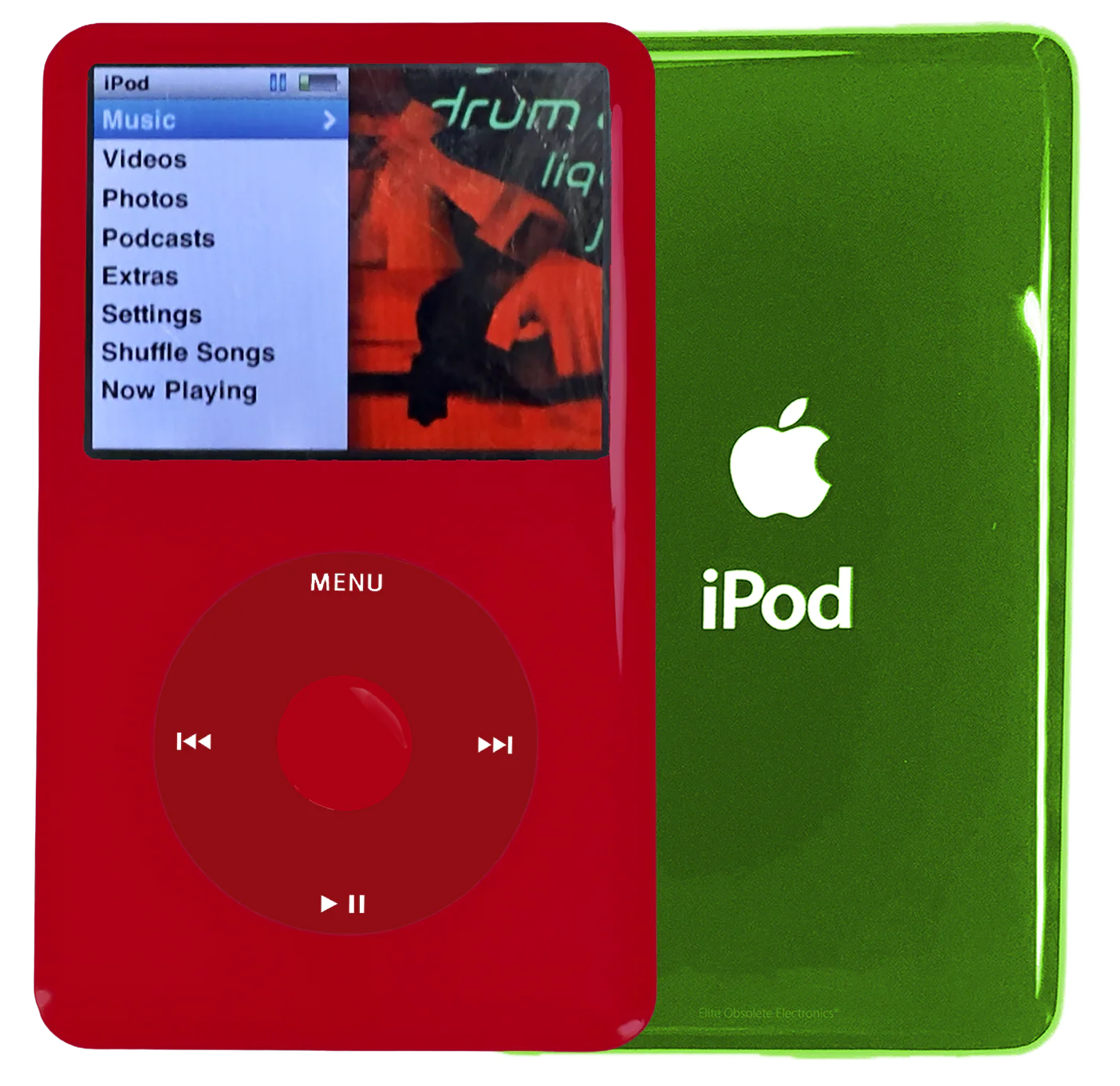 New Apple iPod Classic 6th & 7th Generation Red Plastic / Red / Red Plastic (Toxic Green)