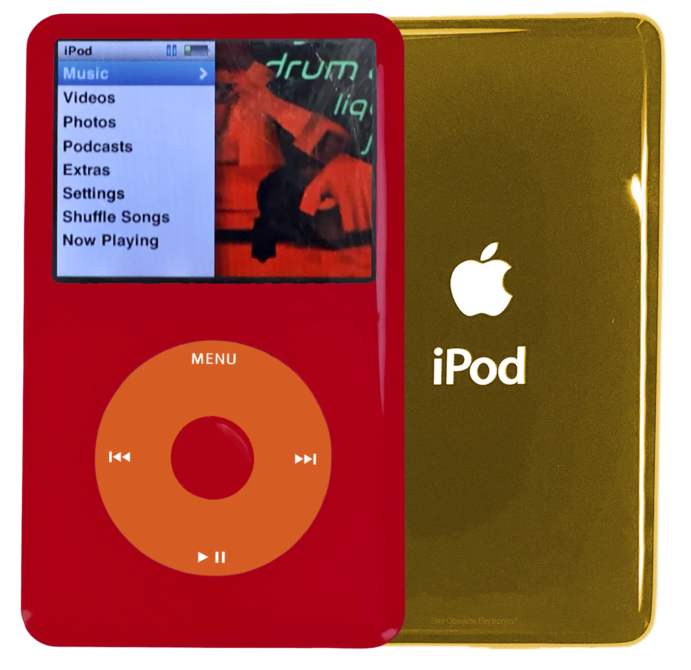 New Apple iPod Classic 6th & 7th Generation Red Plastic / Orange / Red Plastic (Gold)