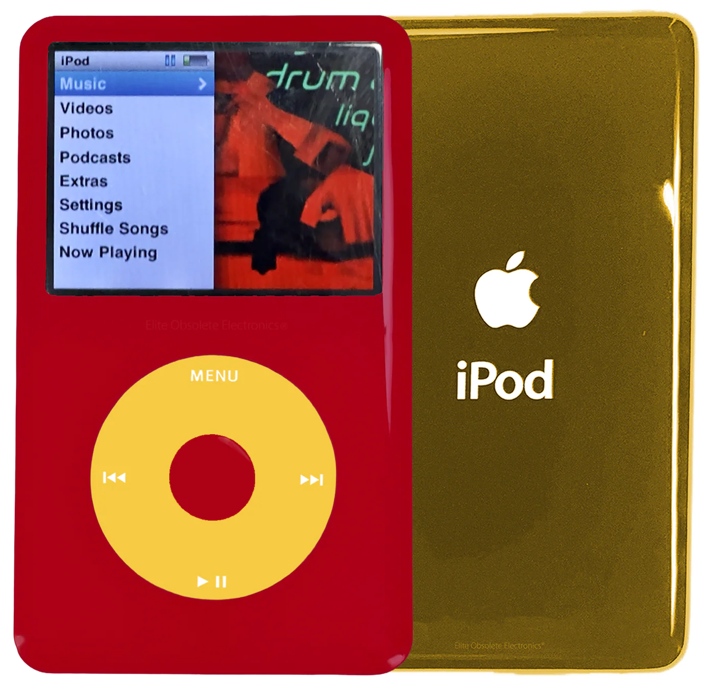 New Apple iPod Classic 6th & 7th Generation Red Plastic / Yellow / Red Plastic (Gold)