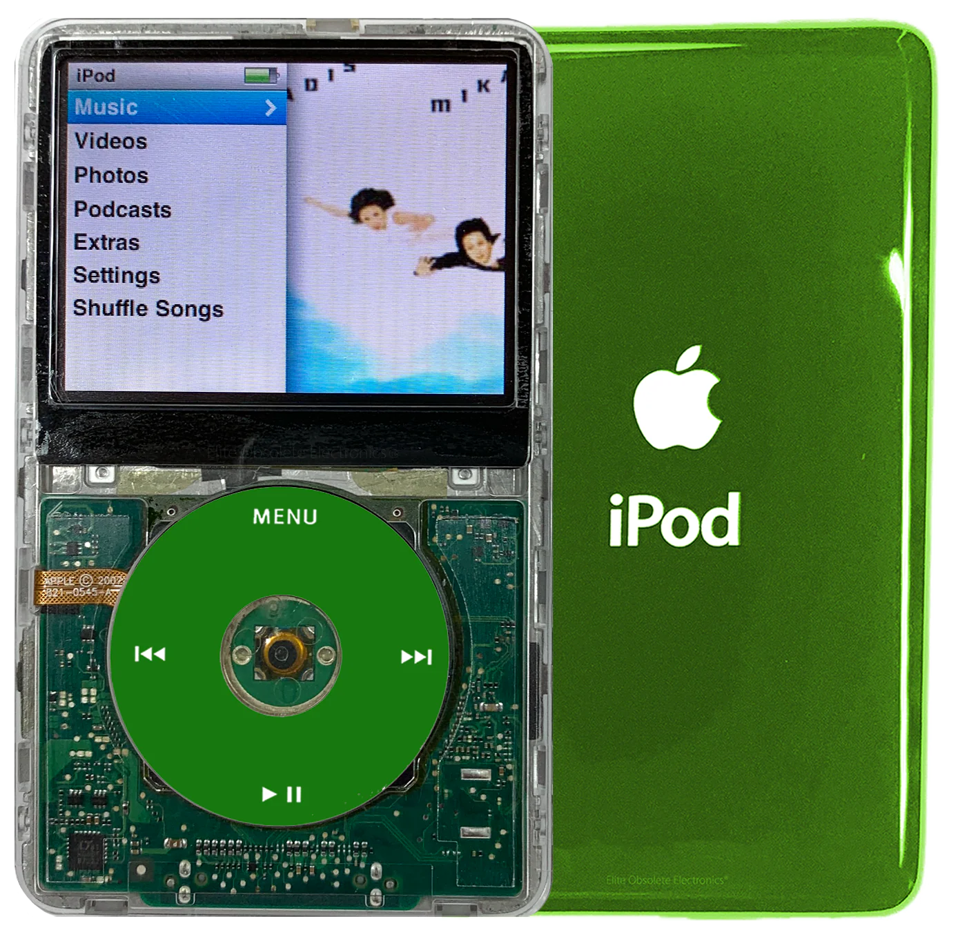 New Apple iPod Classic 6th & 7th Generation Transparent / Green / Transparent (Toxic Green)