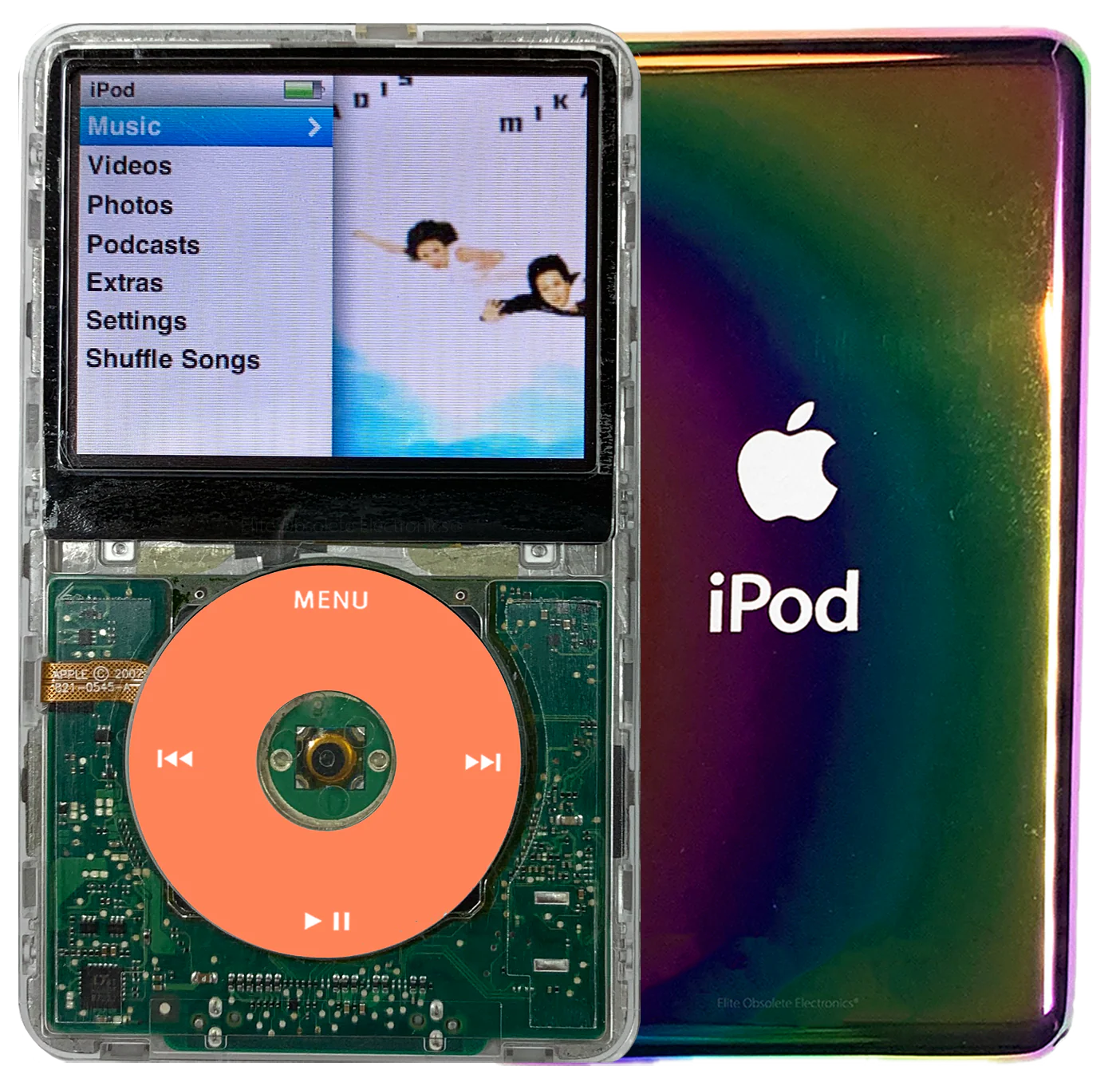 New Apple iPod Classic 6th & 7th Generation Transparent / Orange / Transparent (Rainbow)
