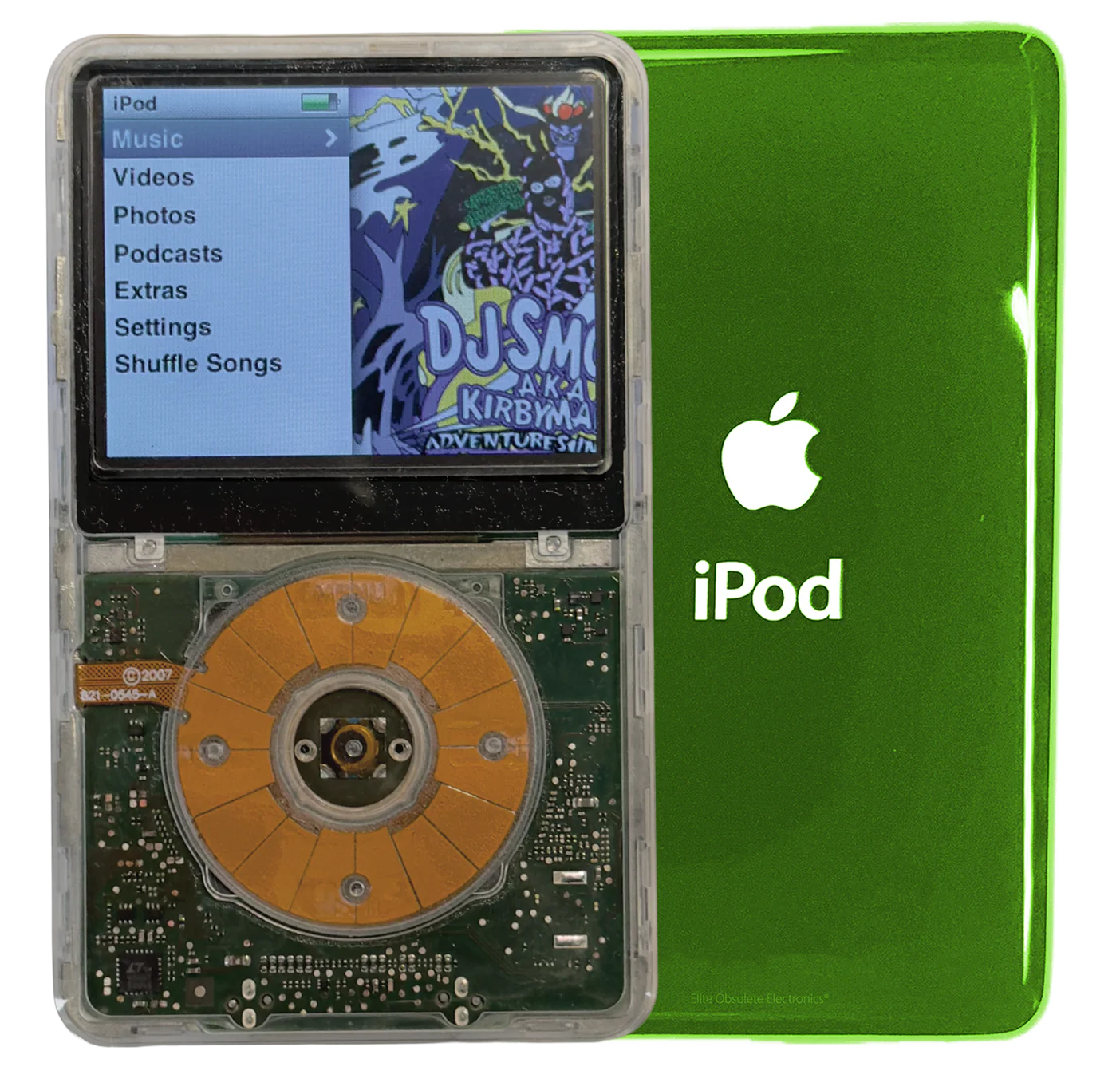 New Apple iPod Classic 6th & 7th Generation Crystal Clear Transparent (Toxic Green)