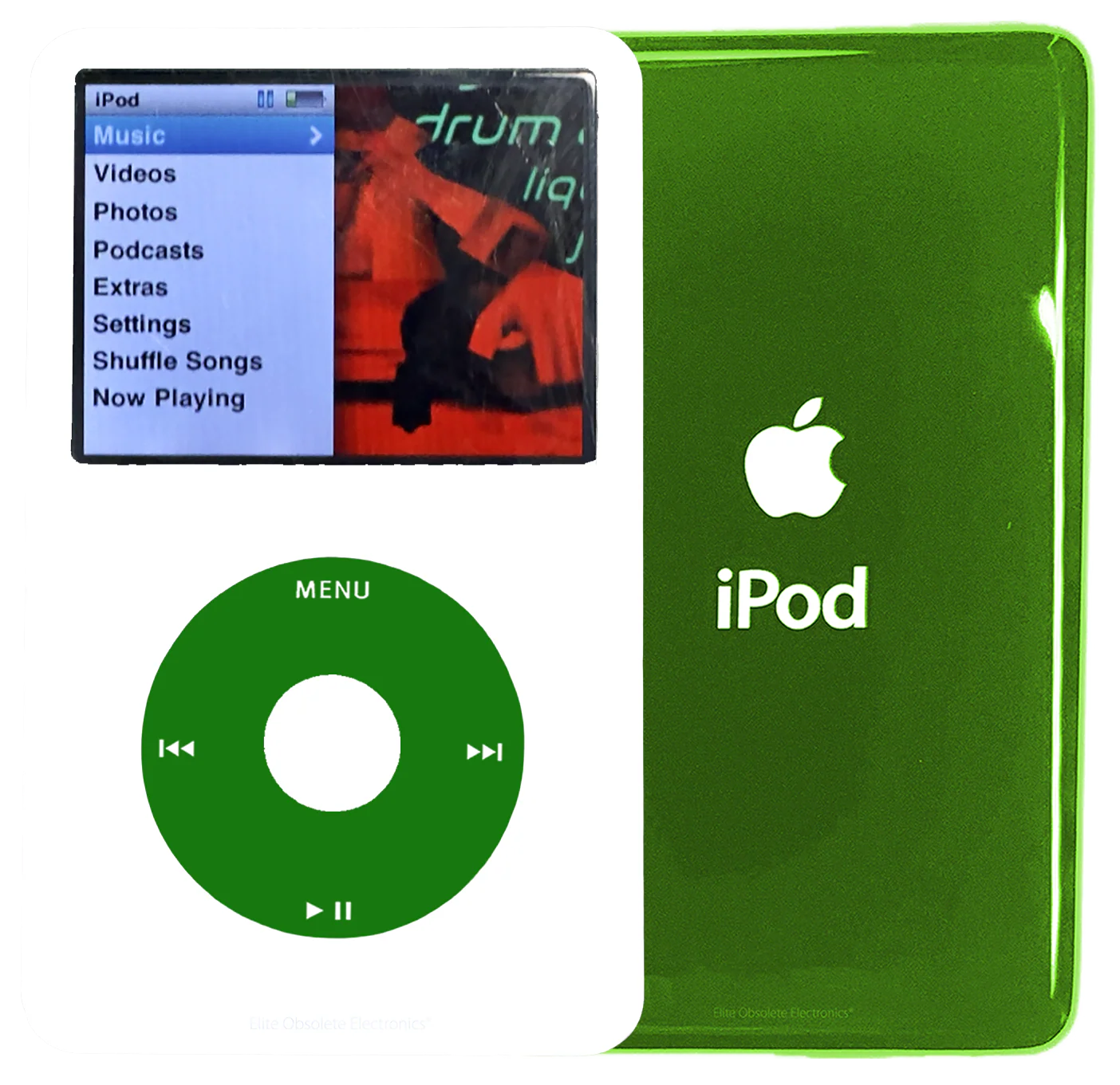 New Apple iPod Classic 6th & 7th Generation White Plastic / Green / White Plastic (Toxic Green)