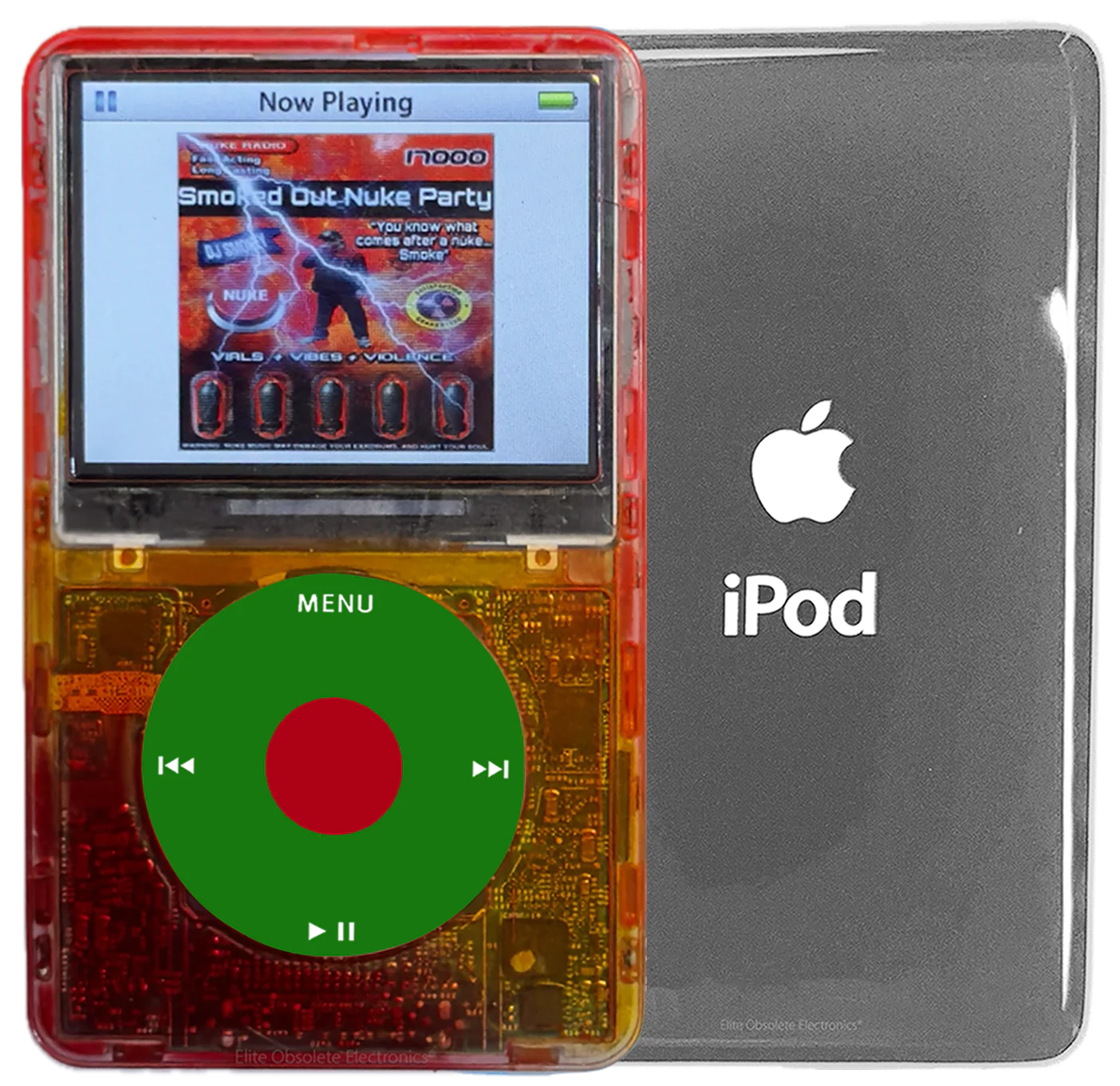 New Apple iPod Video Classic 5th & 5.5 Enhanced Atomic Fireball / Green / Red (Silver)