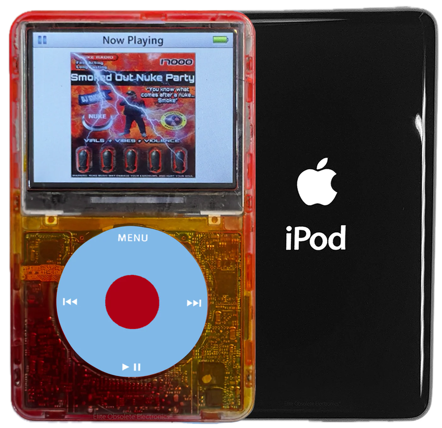 New Apple iPod Video Classic 5th & 5.5 Enhanced Atomic Fireball / Light Blue / Red (Black)