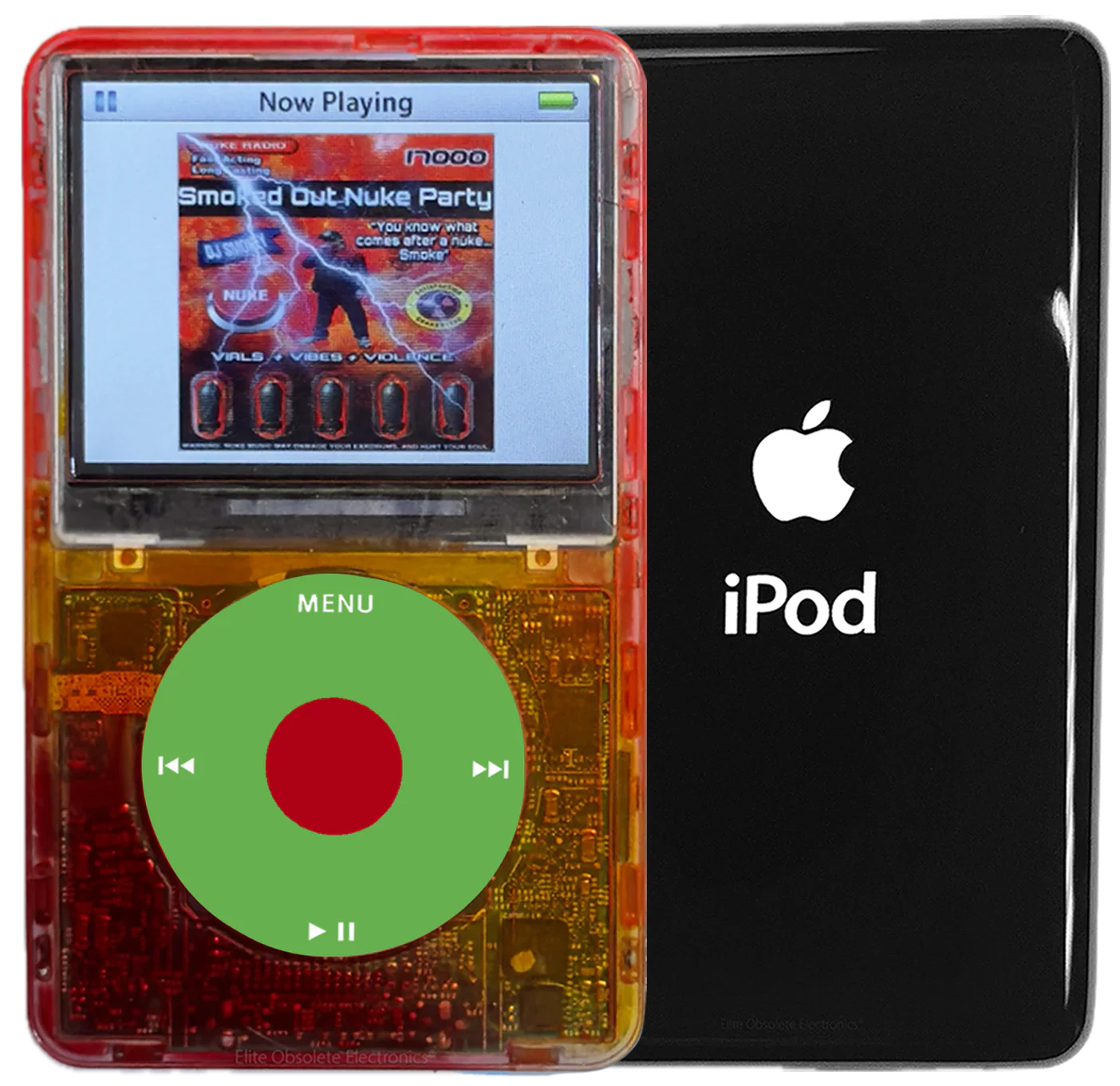 New Apple iPod Video Classic 5th & 5.5 Enhanced Atomic Fireball / Light Green / Red (Black)