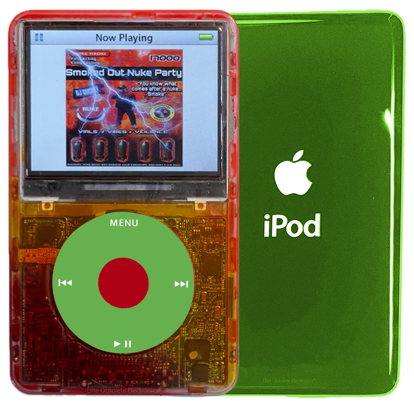 New Apple iPod Video Classic 5th & 5.5 Enhanced Atomic Fireball / Light Green / Red (Toxic Green)