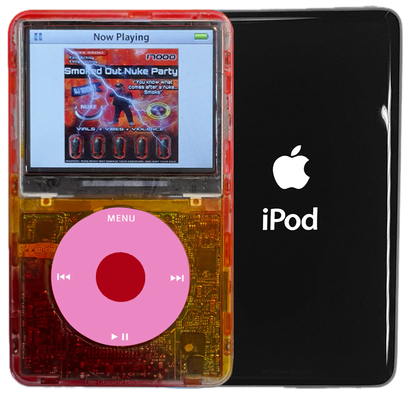 New Apple iPod Video Classic 5th & 5.5 Enhanced Atomic Fireball / Light Pink / Red (Black)