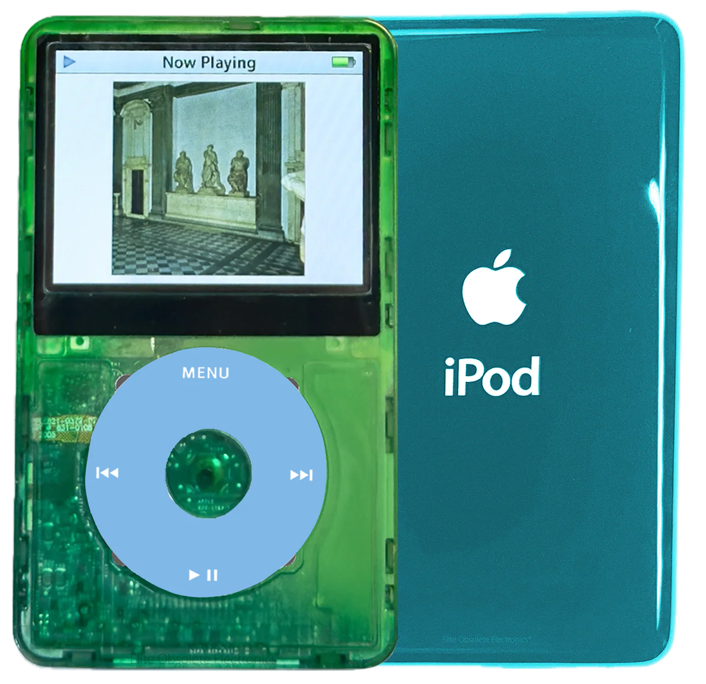 New Apple iPod Video Classic 5th & 5.5 Enhanced Atomic Green Dream / Light Blue / Atomic Clover (Ocean Blue)