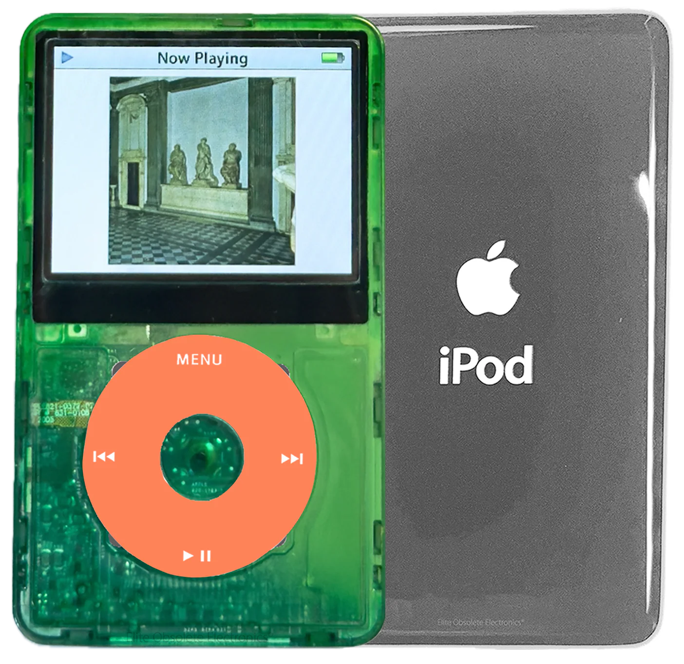 New Apple iPod Video Classic 5th & 5.5 Enhanced Atomic Green Dream / Orange / Atomic Clover (Silver)