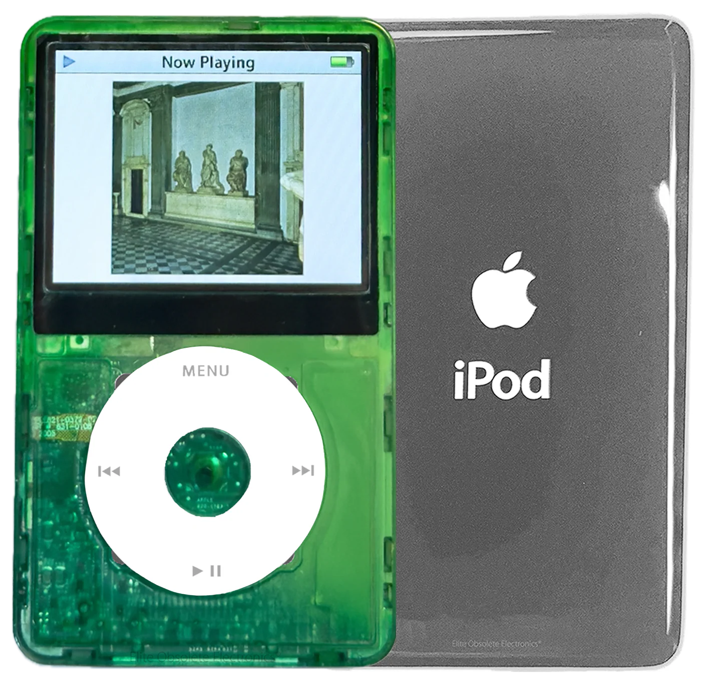 New Apple iPod Video Classic 5th & 5.5 Enhanced Atomic Green Dream / White / Atomic Clover (Silver)