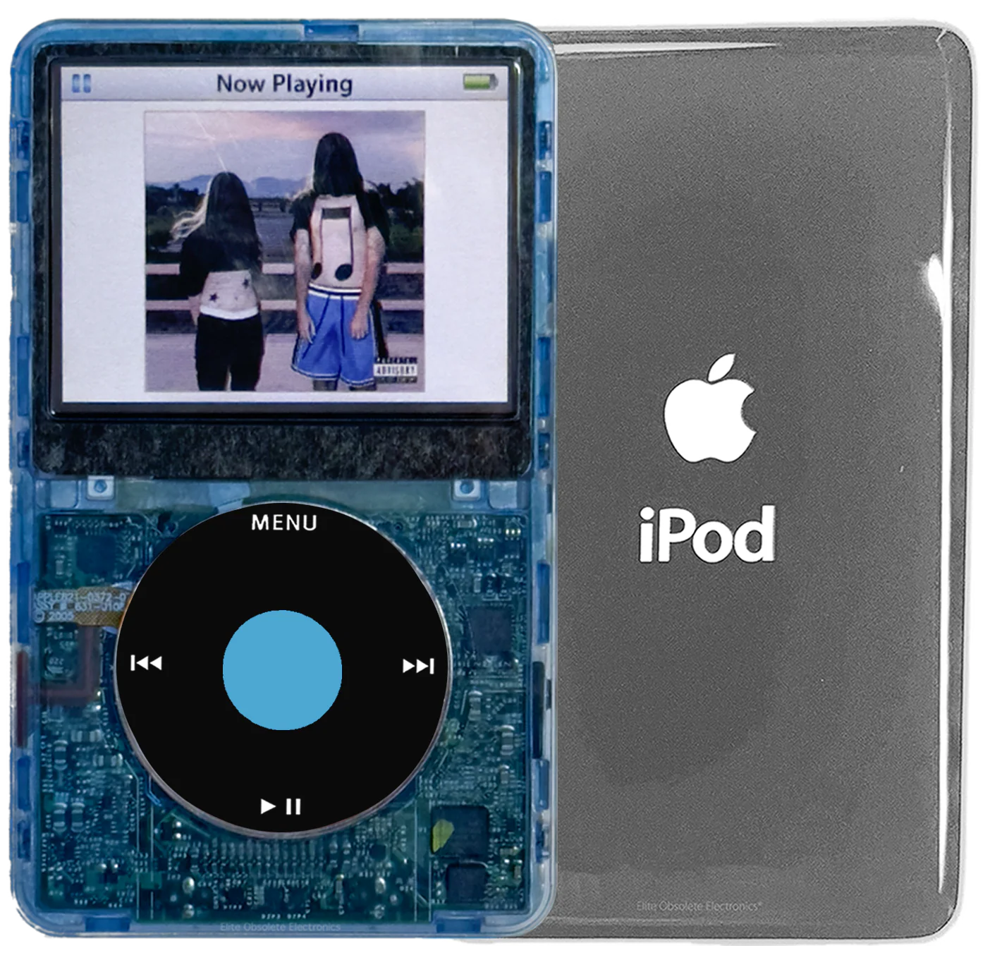 New Apple iPod Video Classic 5th & 5.5 Enhanced Atomic Ice / Black / Light Blue (Silver)