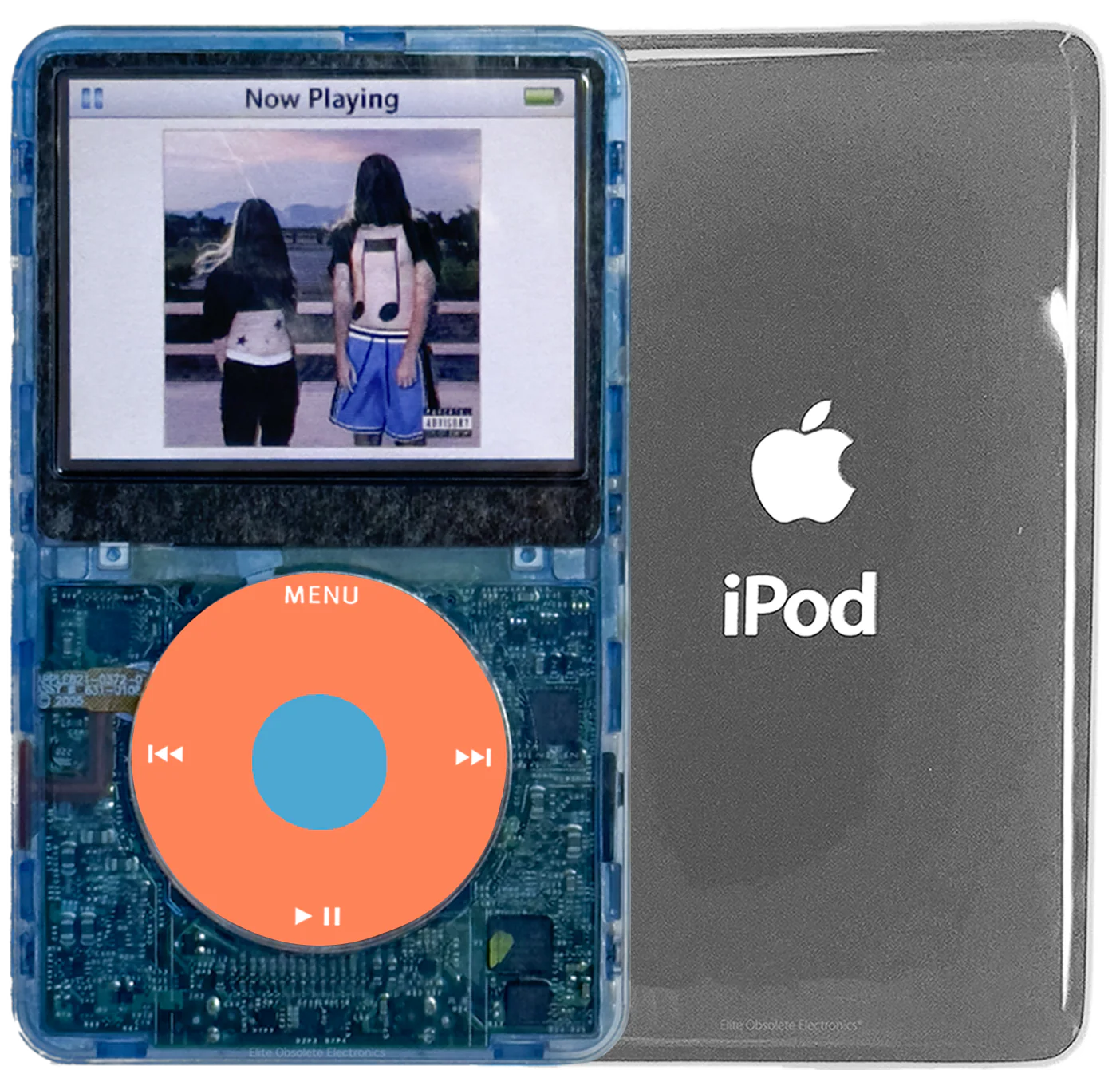 New Apple iPod Video Classic 5th & 5.5 Enhanced Atomic Ice / Orange / Light Blue (Silver)