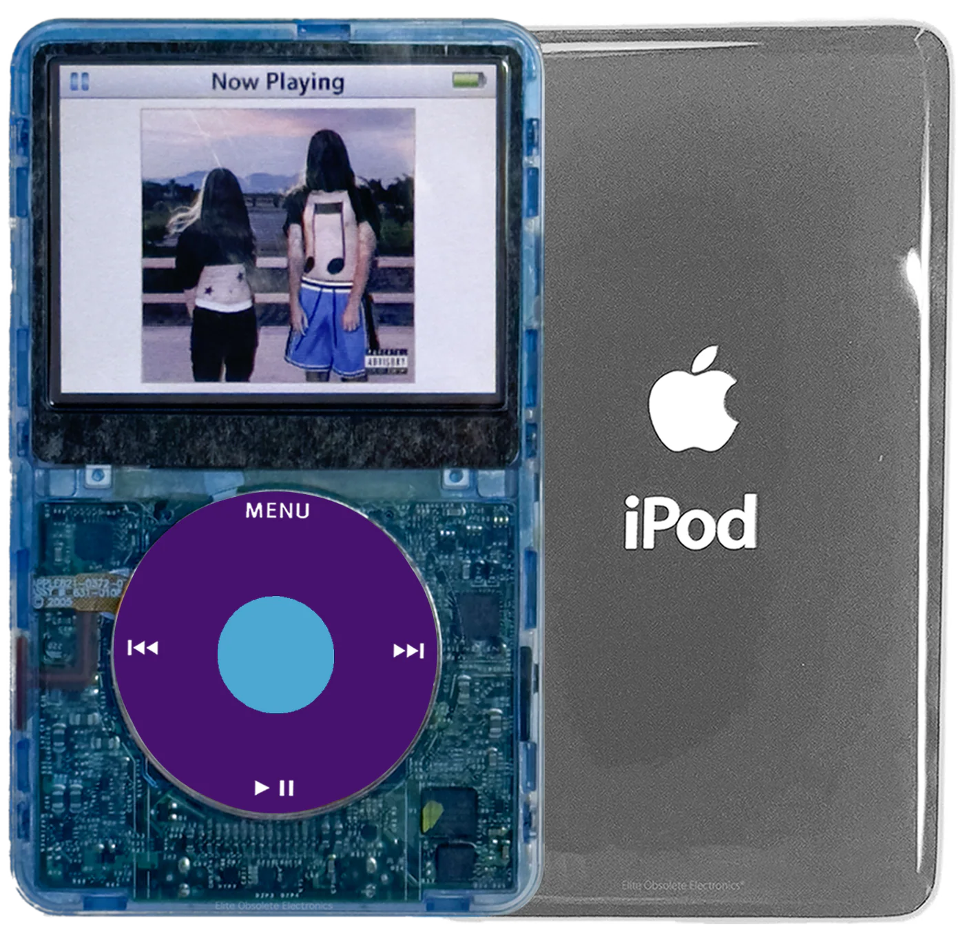 New Apple iPod Video Classic 5th & 5.5 Enhanced Atomic Ice / Purple / Light Blue (Silver)