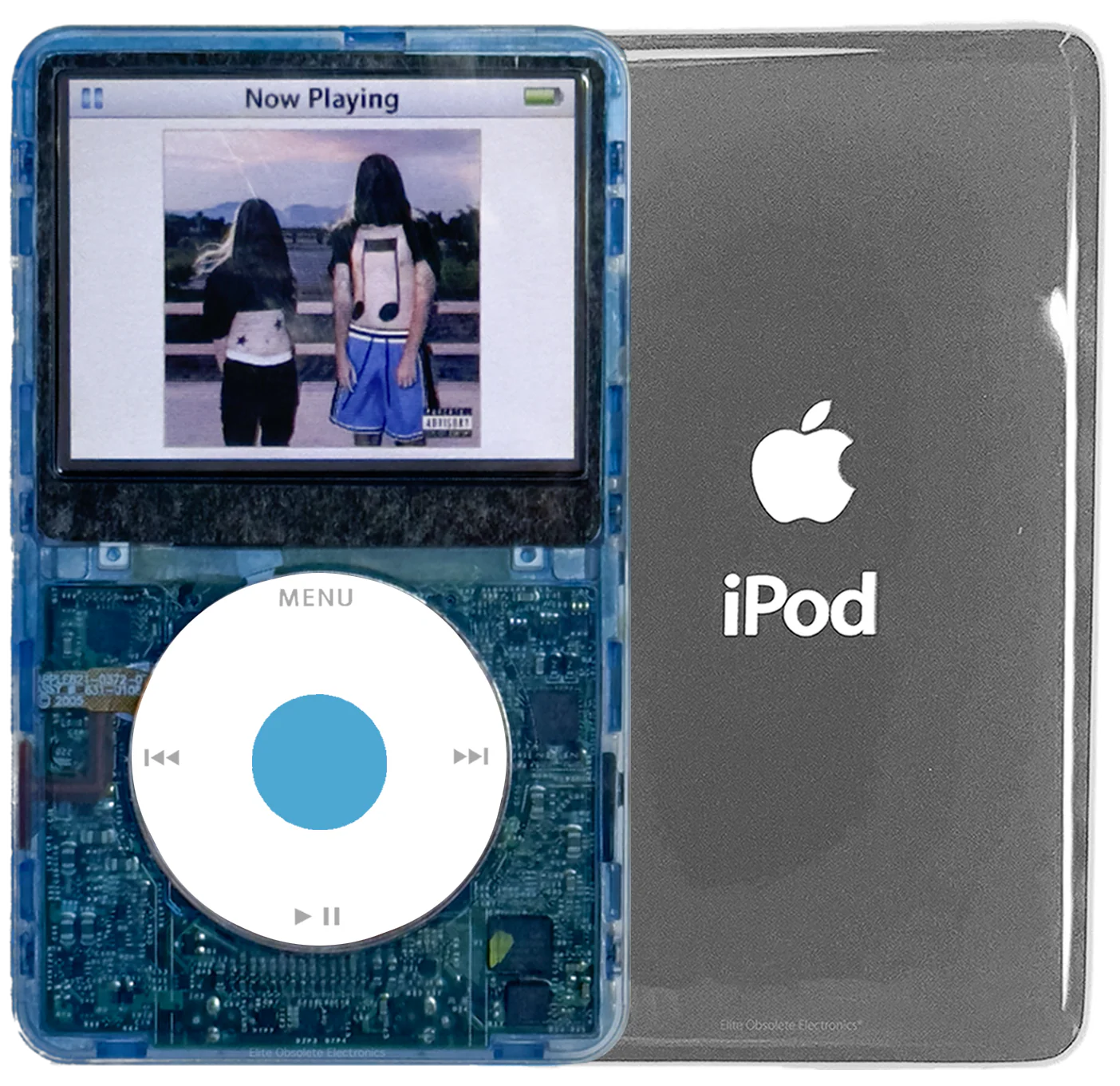New Apple iPod Video Classic 5th & 5.5 Enhanced Atomic Ice / White / Light Blue (Silver)