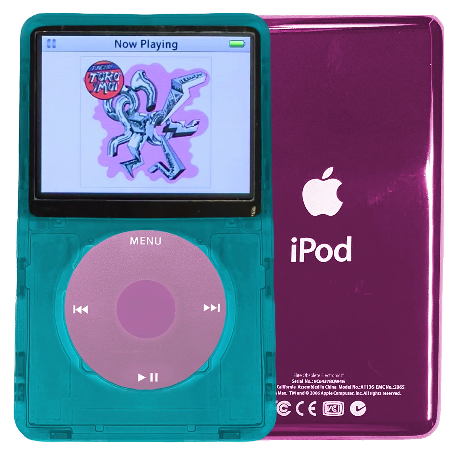 New Apple iPod Video Classic 5th 5.5 Enhanced Atomic Ocean Blue / Light Pink / Pink (Hyper Pink)