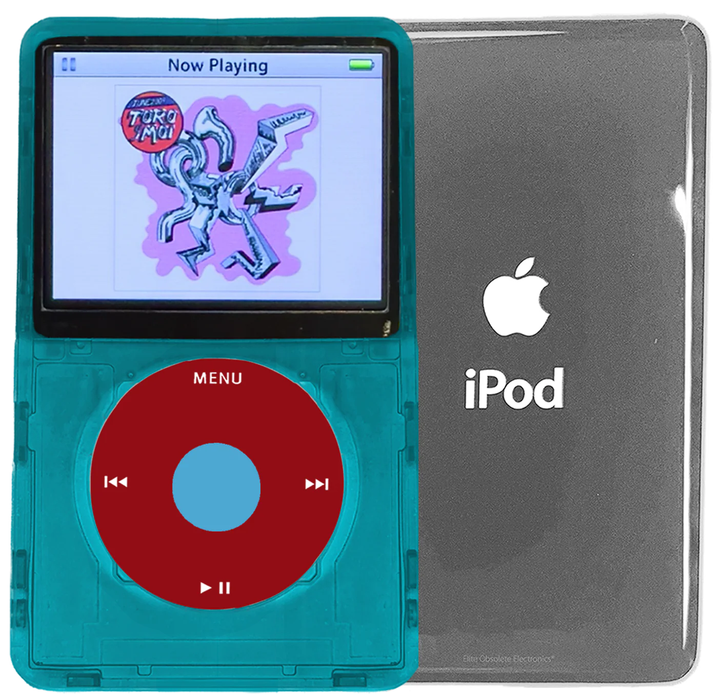 New Apple iPod Video Classic 5th 5.5 Enhanced Atomic Ocean Blue / Red / Light Blue (Silver)