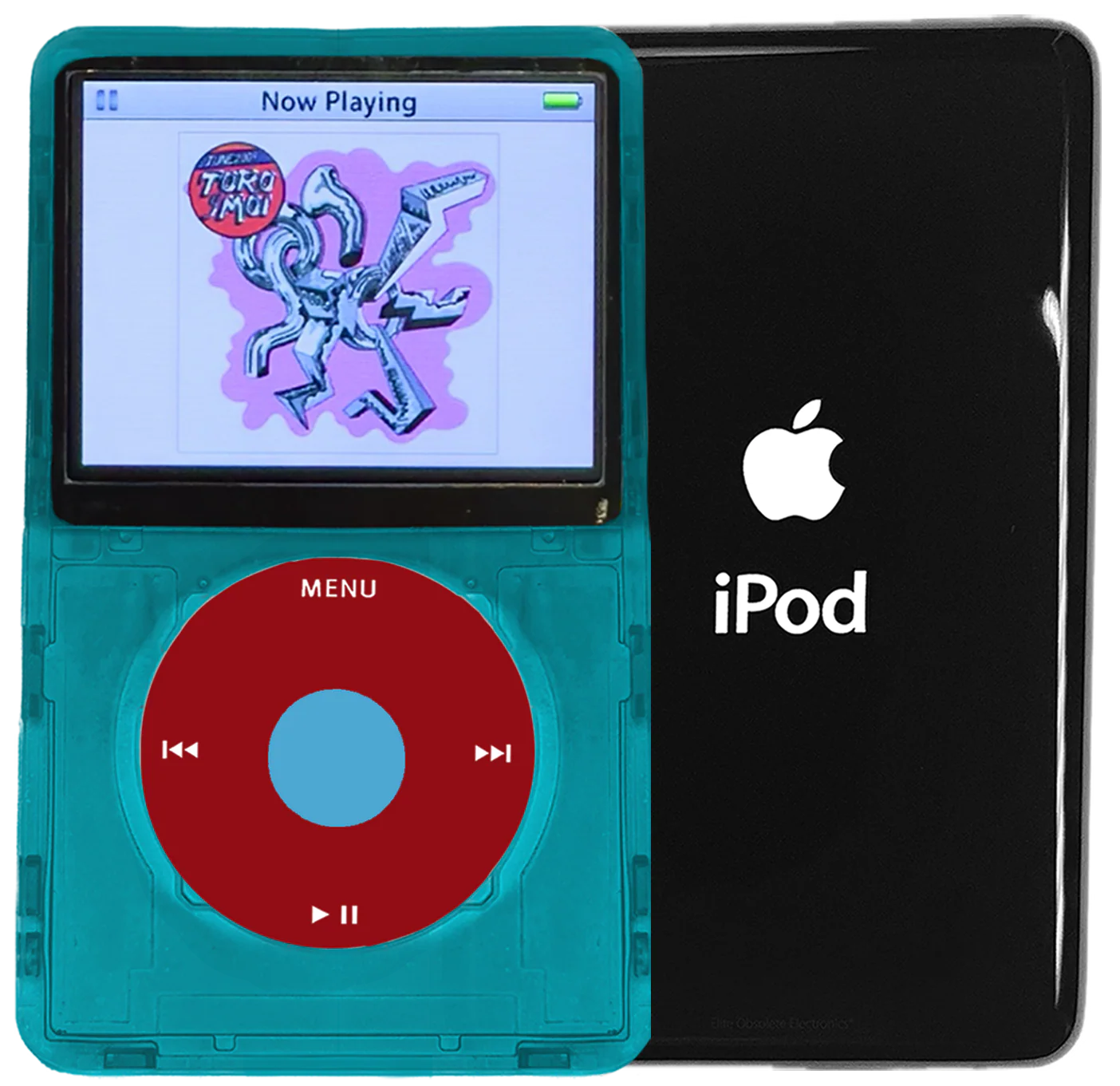 New Apple iPod Video Classic 5th 5.5 Enhanced Atomic Ocean Blue / Red / Light Blue (Black)