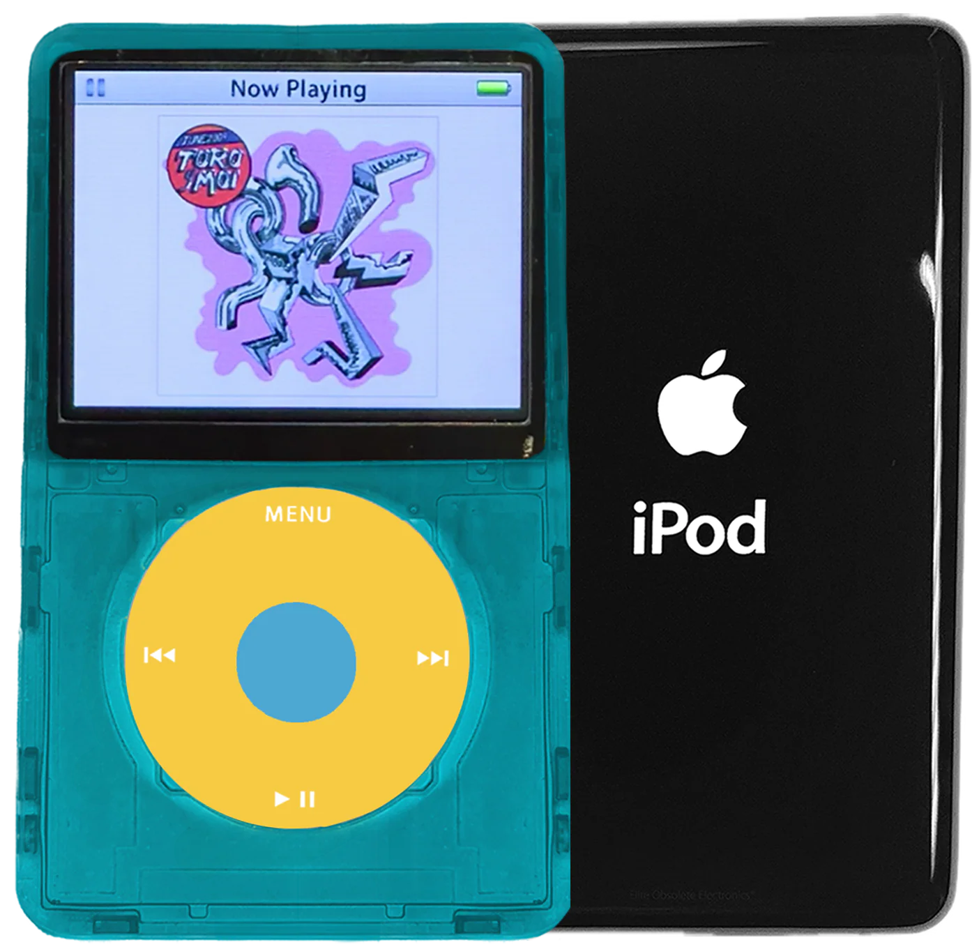 New Apple iPod Video Classic 5th 5.5 Enhanced Atomic Ocean Blue / Yellow / Light Blue (Black)