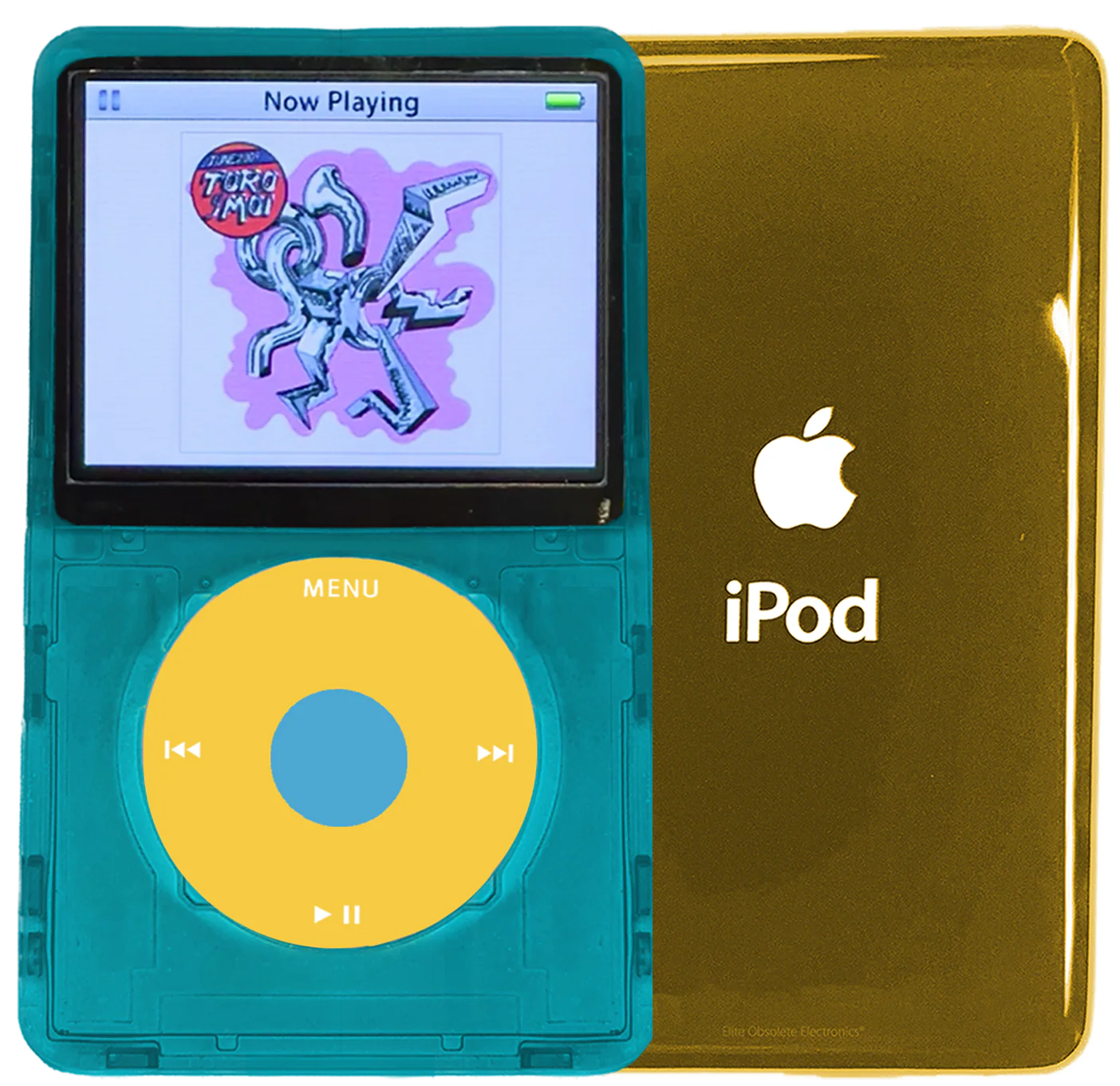 New Apple iPod Video Classic 5th 5.5 Enhanced Atomic Ocean Blue / Yellow / Light Blue (Gold)