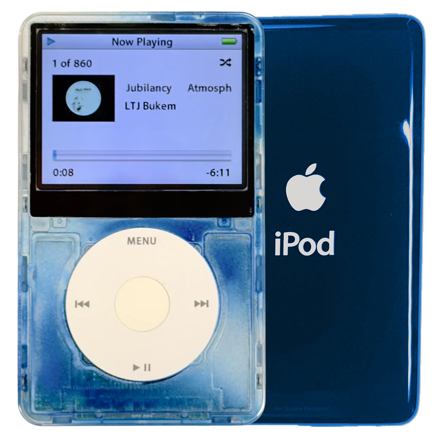 New Apple iPod Video Classic 5th 5.5 Enhanced Atomic Sky Blue Clouds / White / White (Aqua)