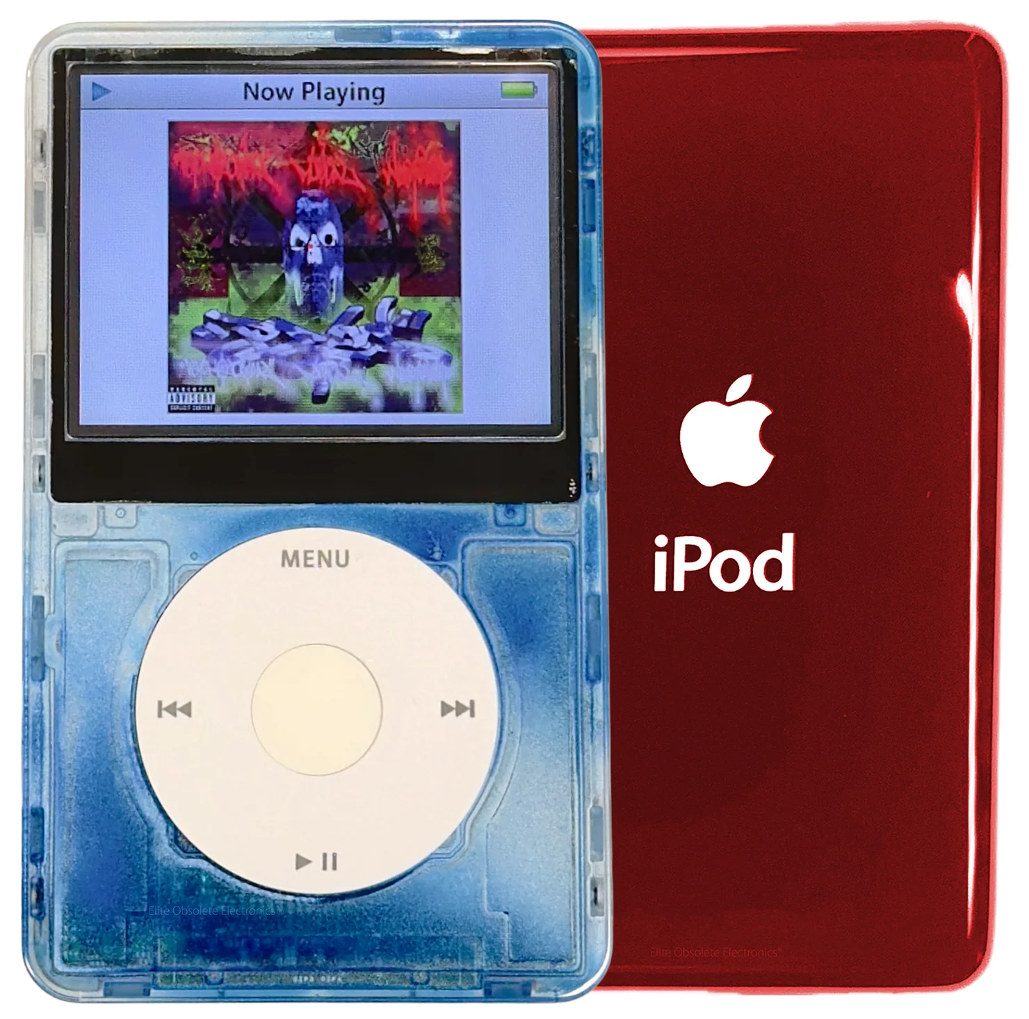 New Apple iPod Video Classic 5th 5.5 Enhanced Atomic Sky Blue Clouds / White / White (Sangria Red)