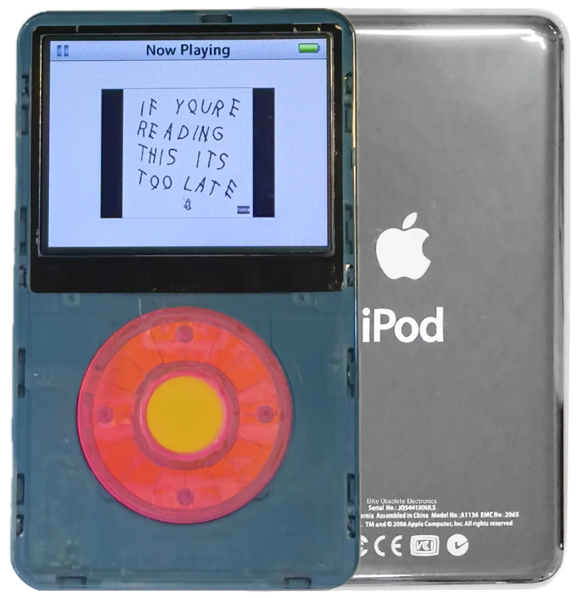 New Apple iPod Video Classic 5th & 5.5 Enhanced Atomic Sonic Gray / Atomic Bubblegum / Yellow (Silver)