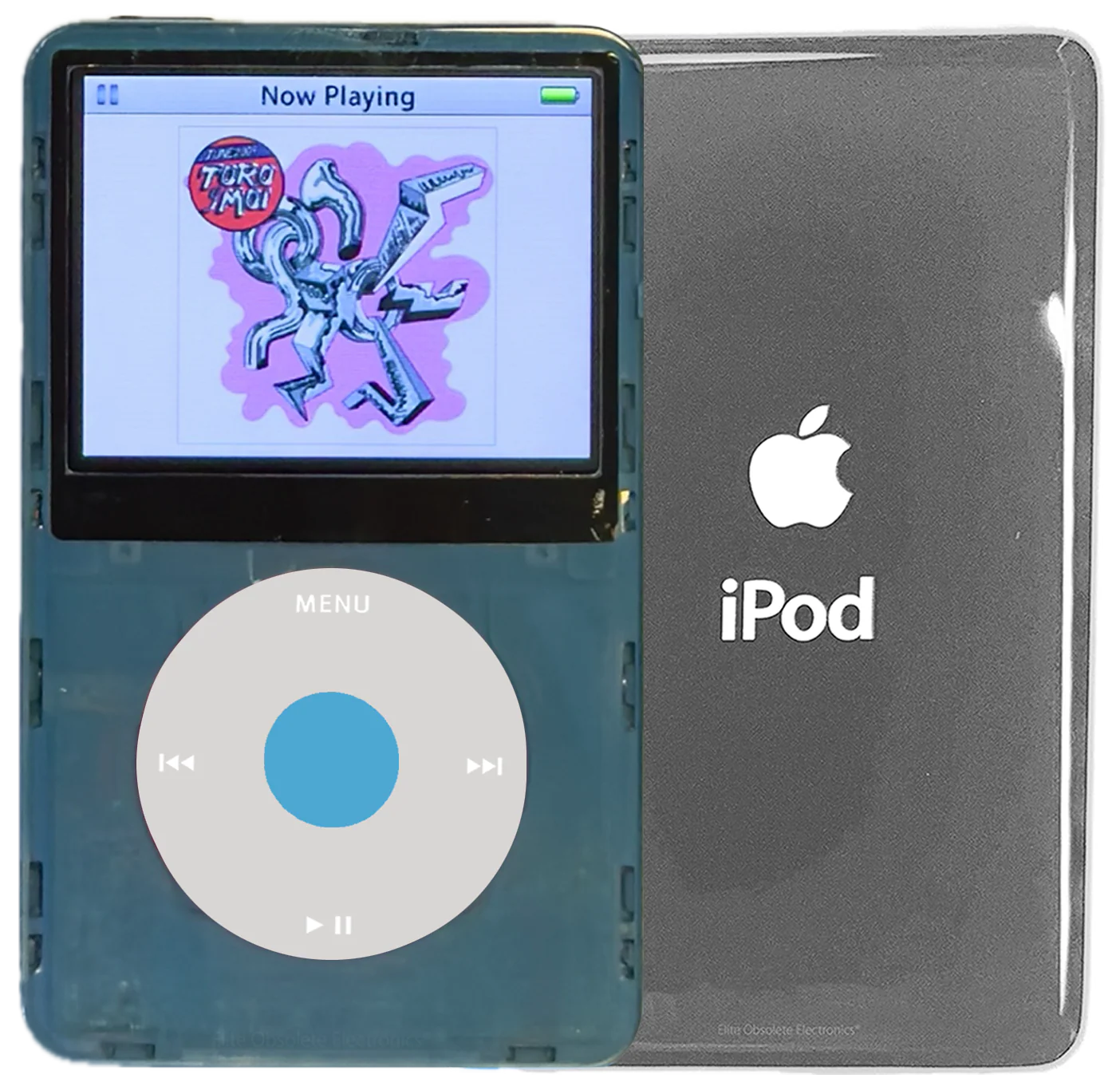 New Apple iPod Video Classic 5th & 5.5 Enhanced Atomic Sonic Gray / Grey / Light Blue (Silver)