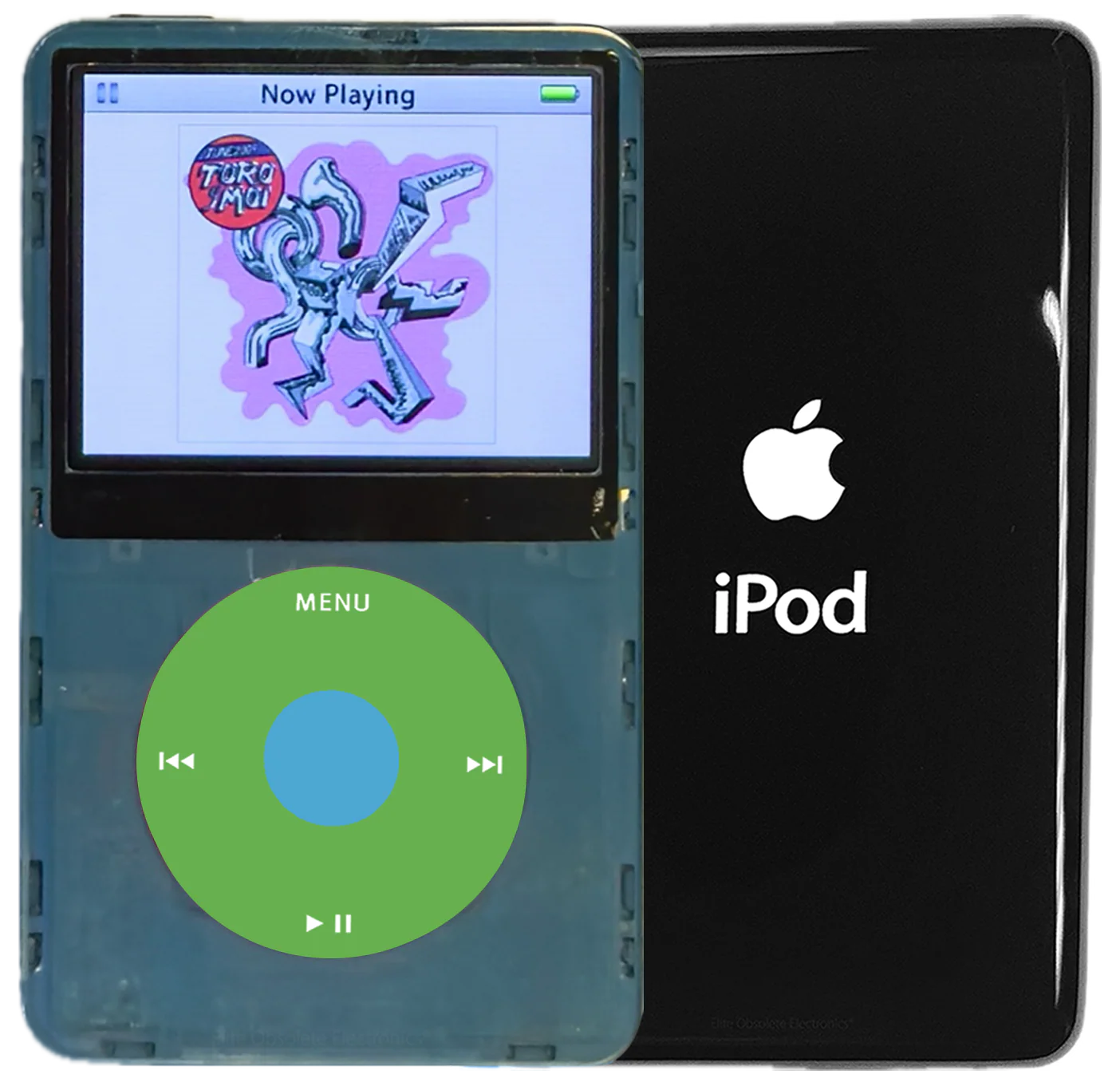 New Apple iPod Video Classic 5th & 5.5 Enhanced Atomic Sonic Gray / Light Green / Light Blue (Black)