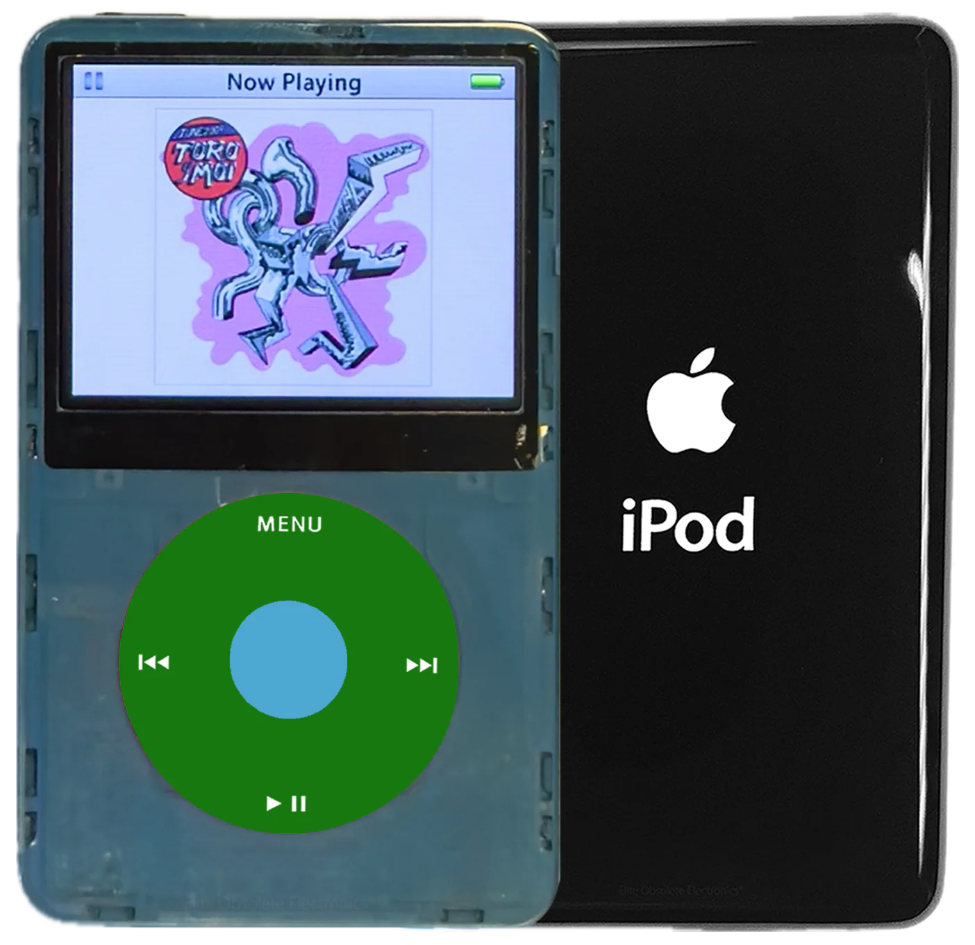New Apple iPod Video Classic 5th & 5.5 Enhanced Atomic Sonic Gray / Green / Light Blue (Black)
