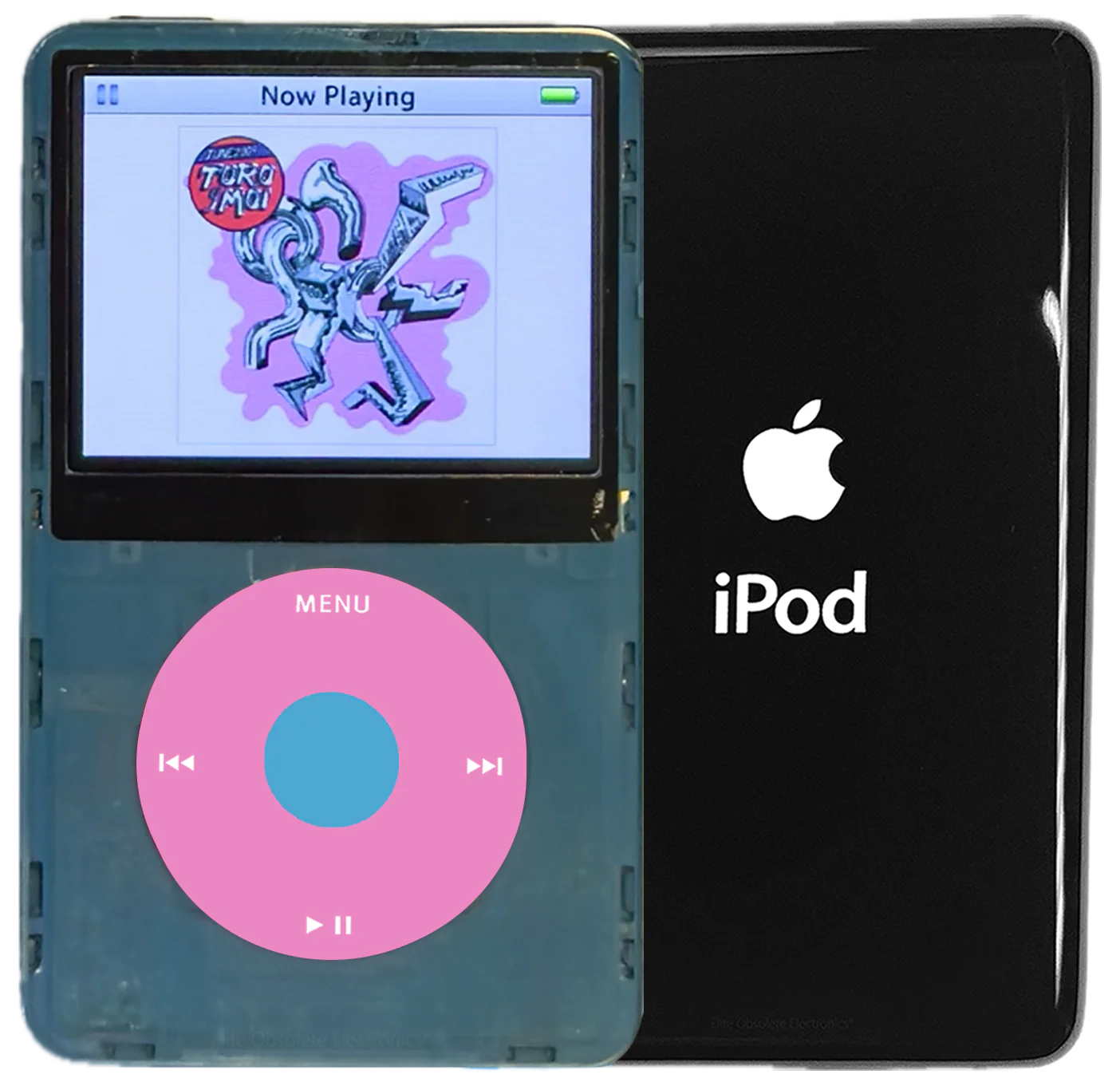 New Apple iPod Video Classic 5th & 5.5 Enhanced Atomic Sonic Gray / Light Pink / Light Blue (Black)