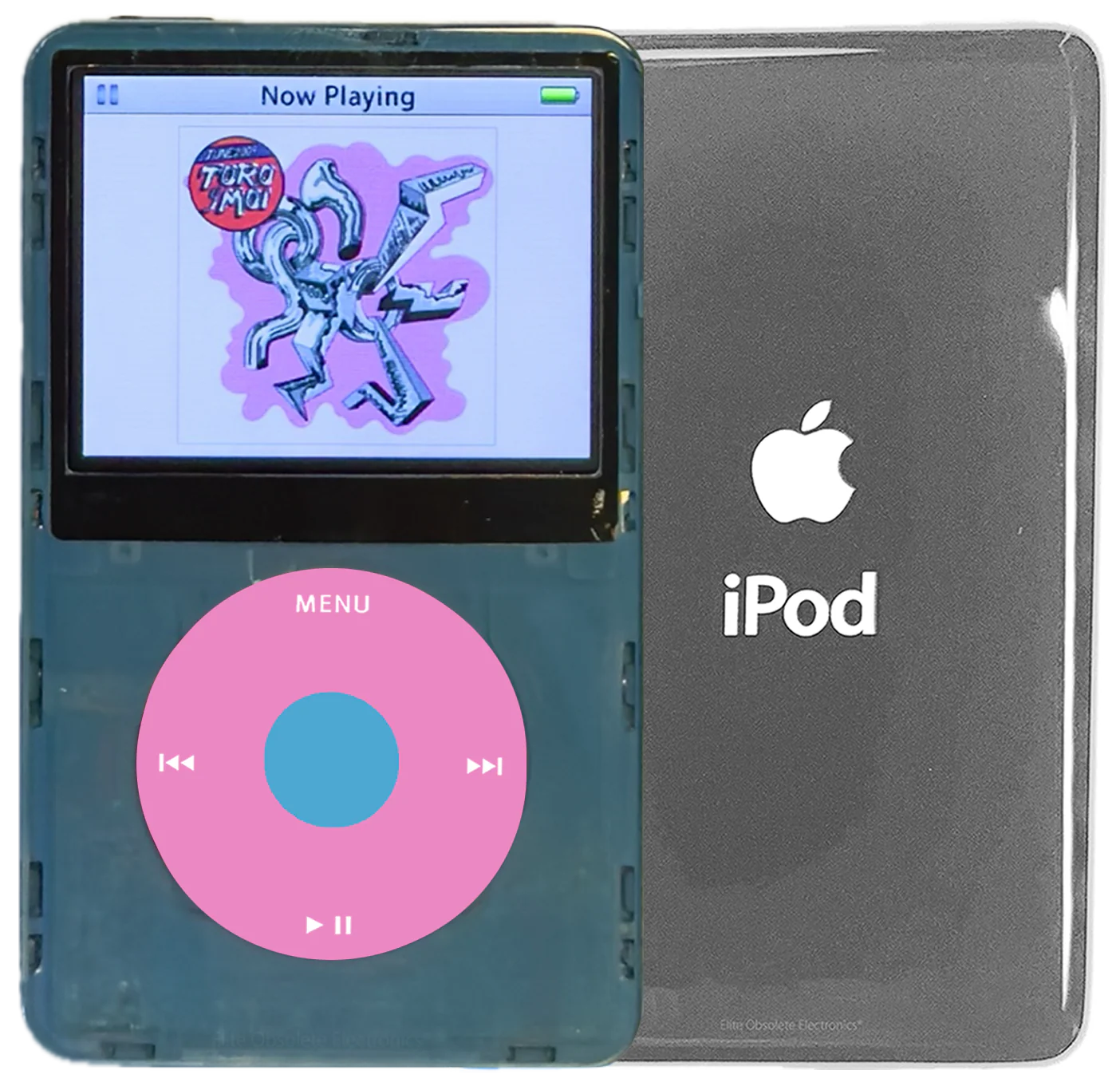 New Apple iPod Video Classic 5th & 5.5 Enhanced Atomic Sonic Gray / Light Pink / Light Blue (Silver)