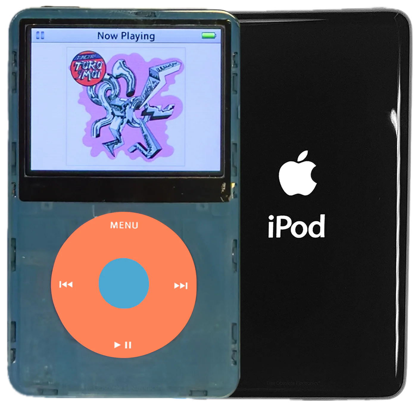 New Apple iPod Video Classic 5th & 5.5 Enhanced Atomic Sonic Gray / Orange / Light Blue (Black)