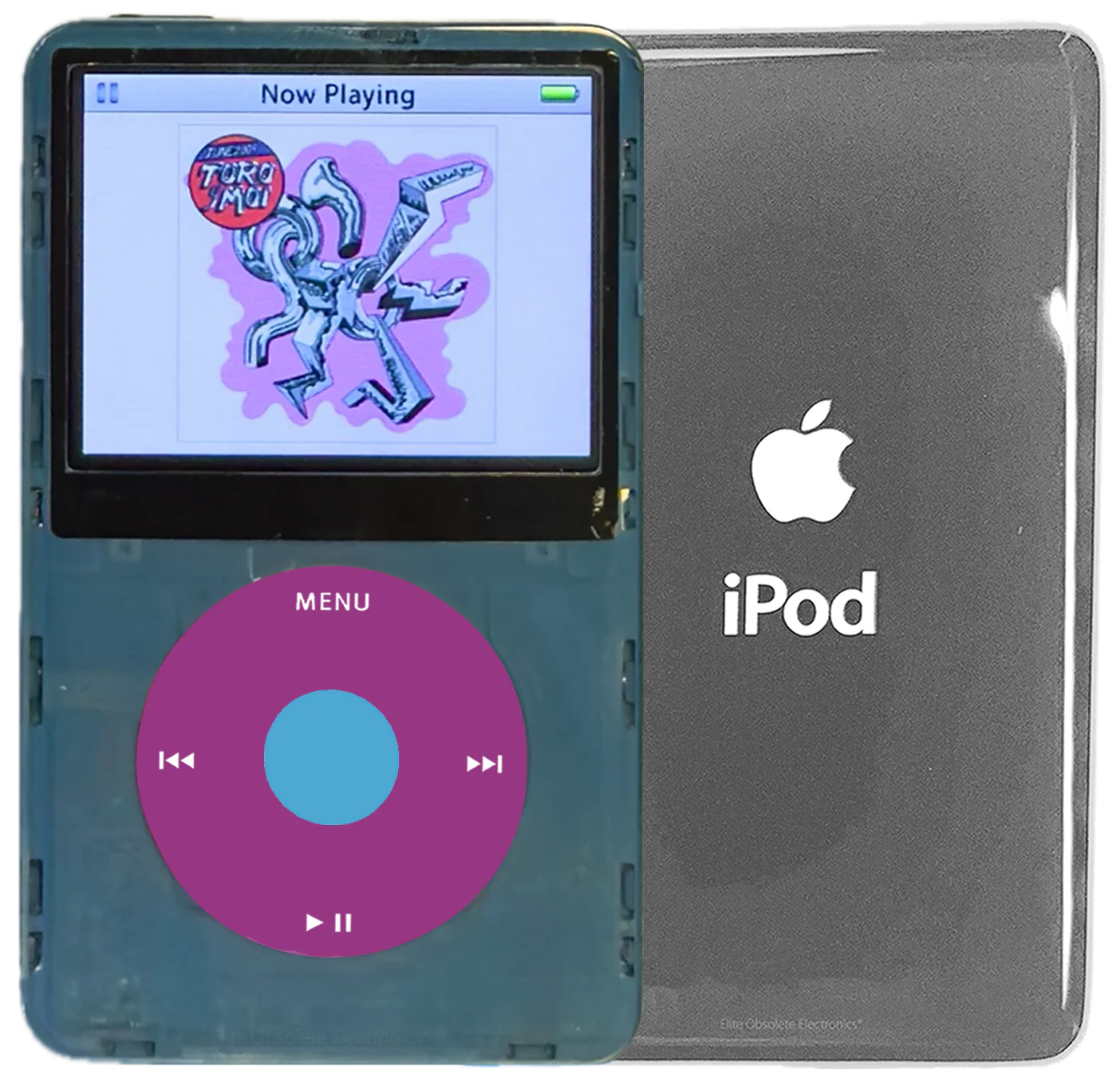 New Apple iPod Video Classic 5th & 5.5 Enhanced Atomic Sonic Gray / Pink / Light Blue (Silver)