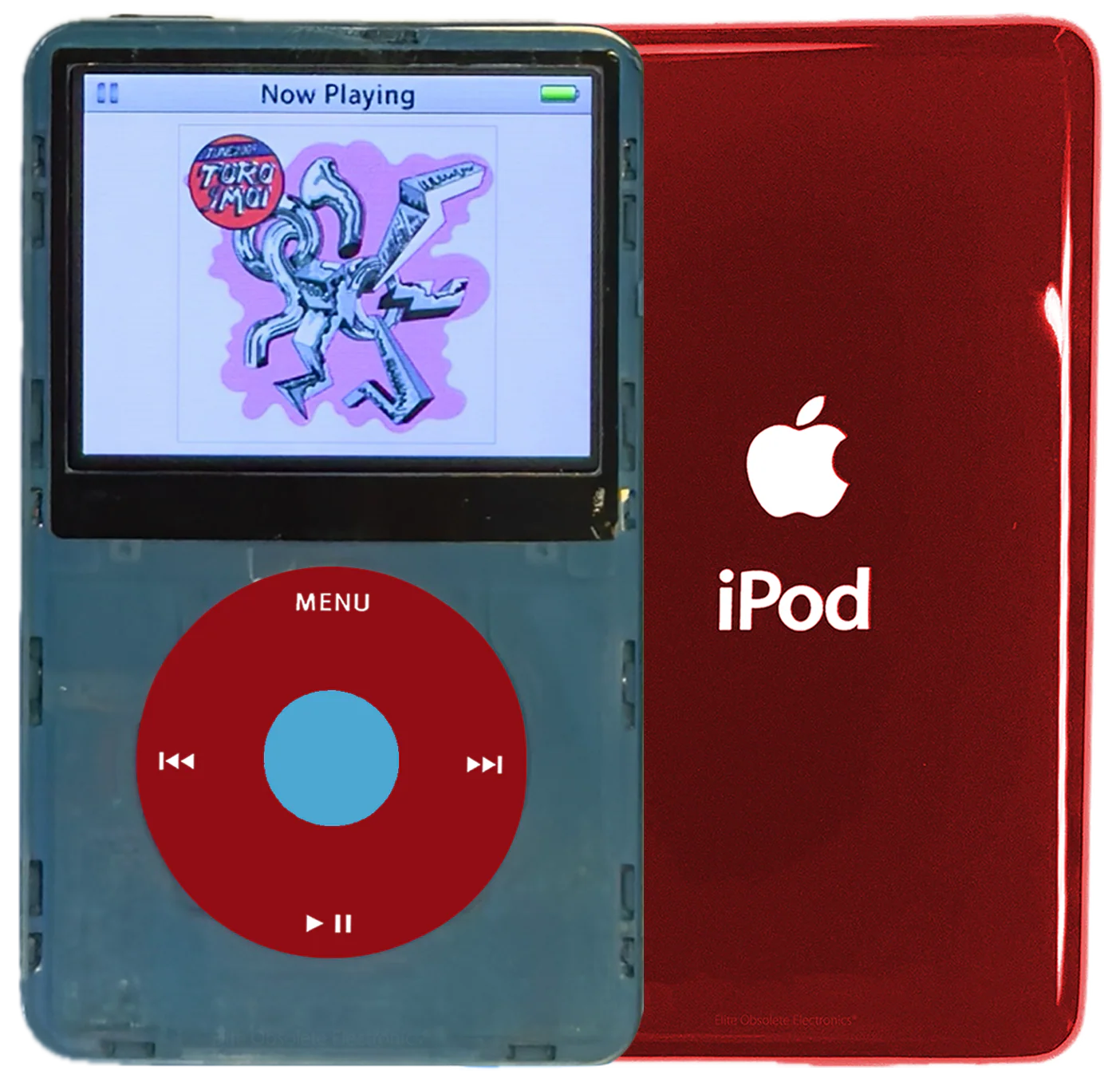 New Apple iPod Video Classic 5th & 5.5 Enhanced Atomic Sonic Gray / Red / Light Blue (Sangria Red)