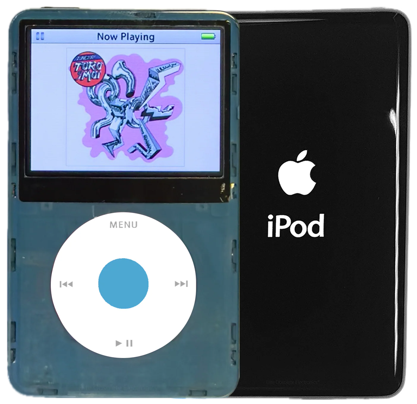 New Apple iPod Video Classic 5th & 5.5 Enhanced Atomic Sonic Gray / White / Light Blue (Black)