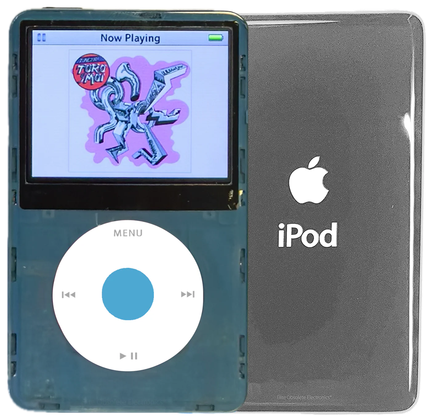 New Apple iPod Video Classic 5th & 5.5 Enhanced Atomic Sonic Gray / White / Light Blue (Silver)