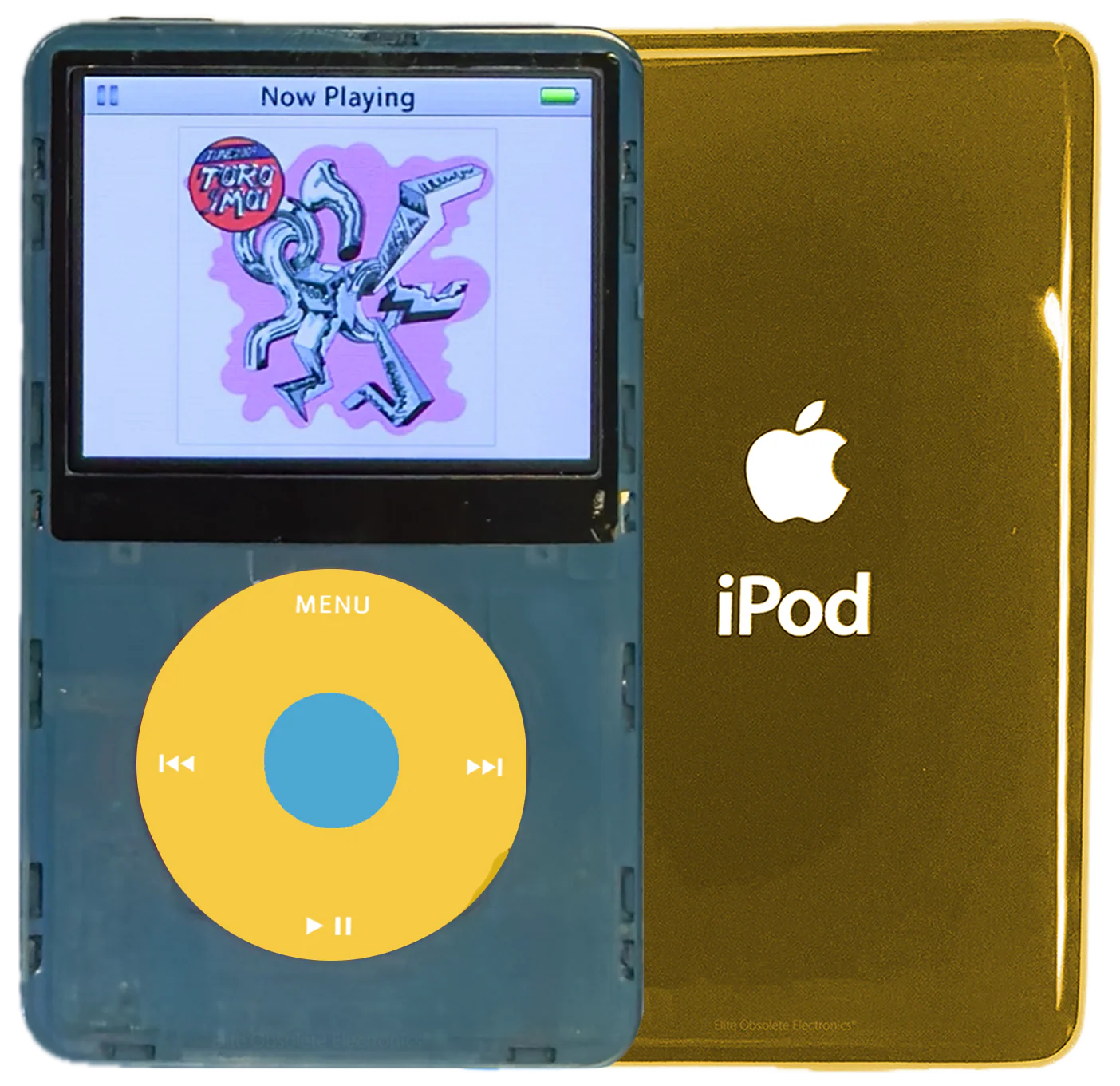 New Apple iPod Video Classic 5th & 5.5 Enhanced Atomic Sonic Gray / Yellow / Light Blue (Gold)
