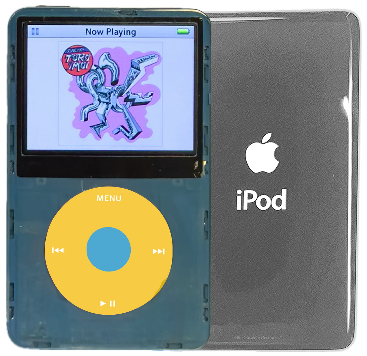 New Apple iPod Video Classic 5th & 5.5 Enhanced Atomic Sonic Gray / Yellow / Light Blue (Silver)