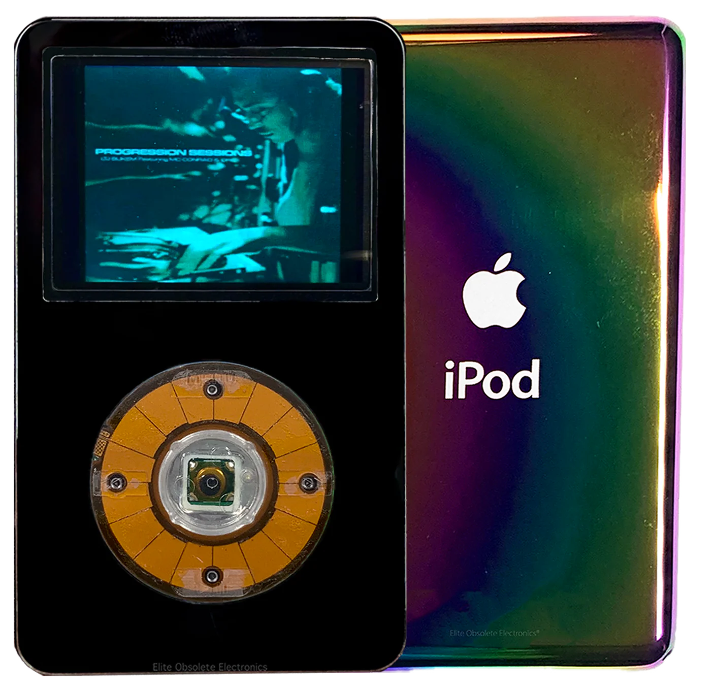 New Apple iPod Video Classic 5th 5.5 Enhanced Black / Crystal Clear / Transparent (Rainbow)