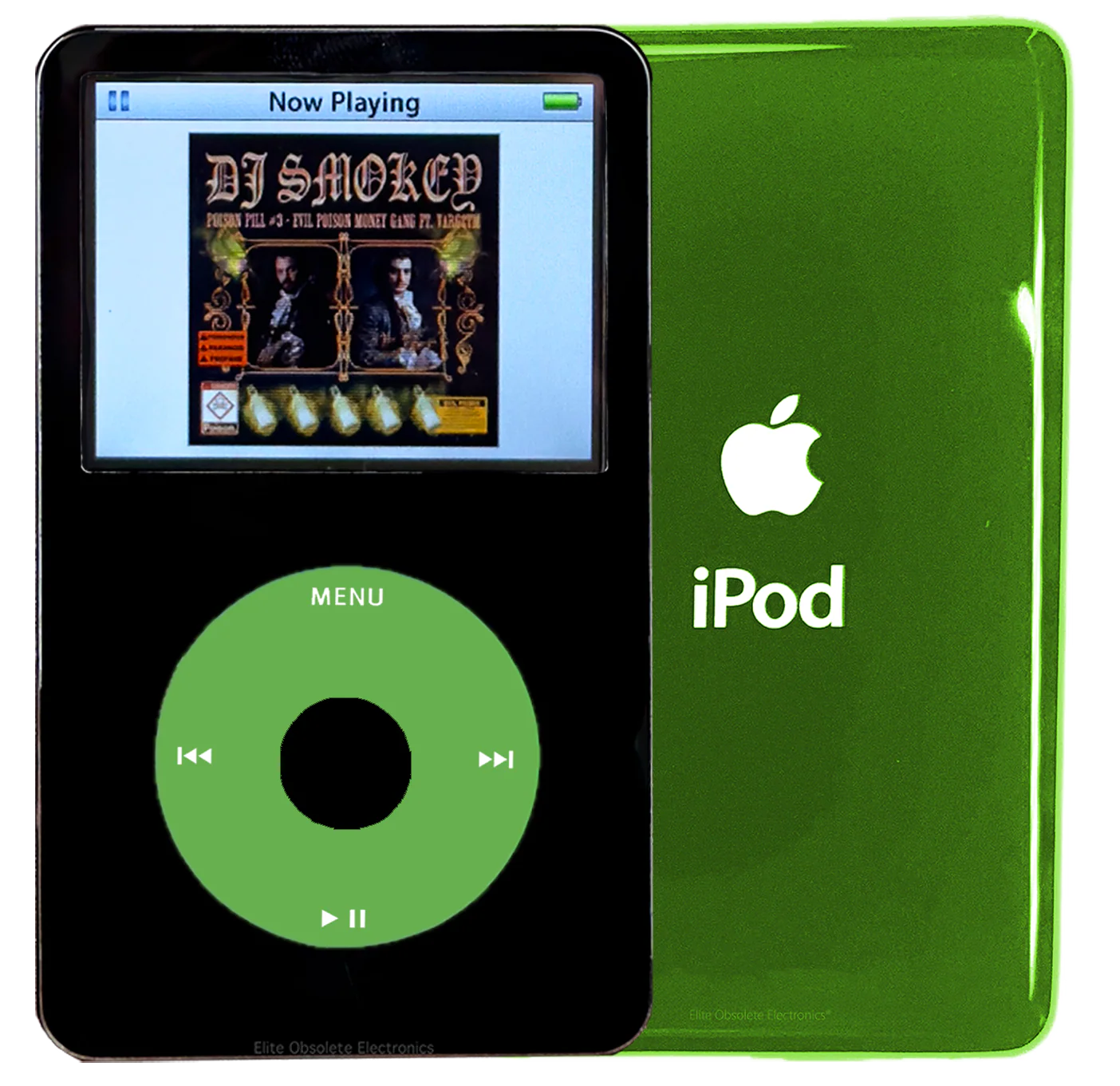 New Apple iPod Video Classic 5th & 5.5 Enhanced Black / Light Green / Black (Toxic Green)
