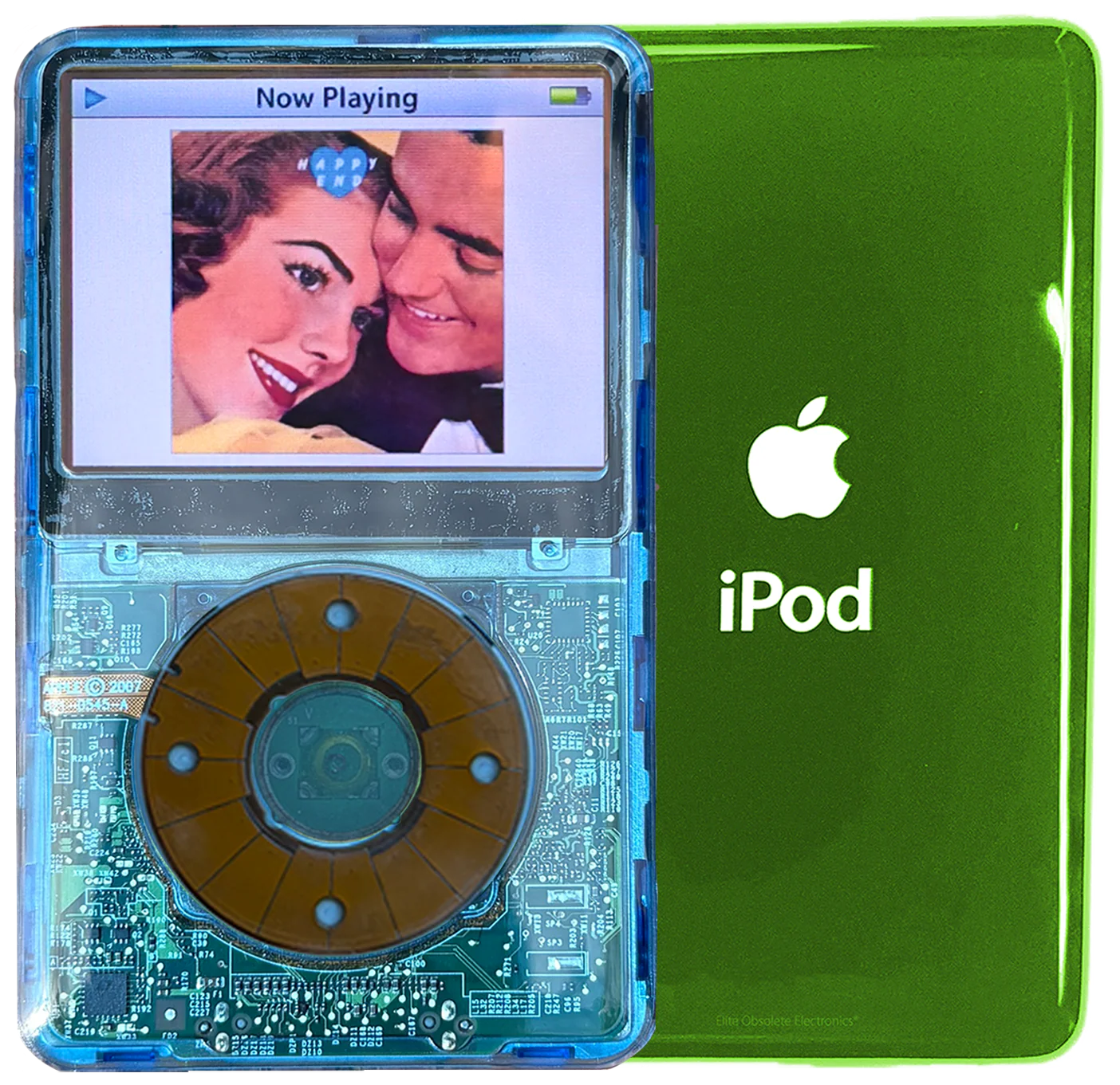 New Apple iPod Video Classic 5th & 5.5 Enhanced Blue Crystal Plastic / Blue Crystal Plastic / Blue Crystal Plastic (Toxic Green)
