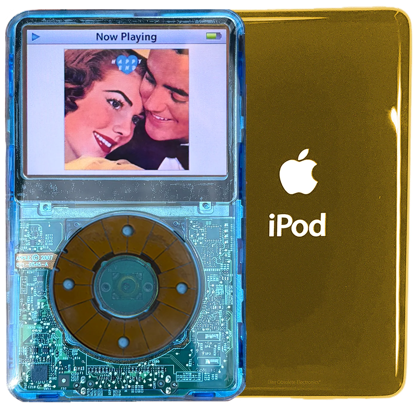 New Apple iPod Video Classic 5th & 5.5 Enhanced Blue Crystal Plastic / Blue Crystal Plastic / Blue Crystal Plastic (Gold)