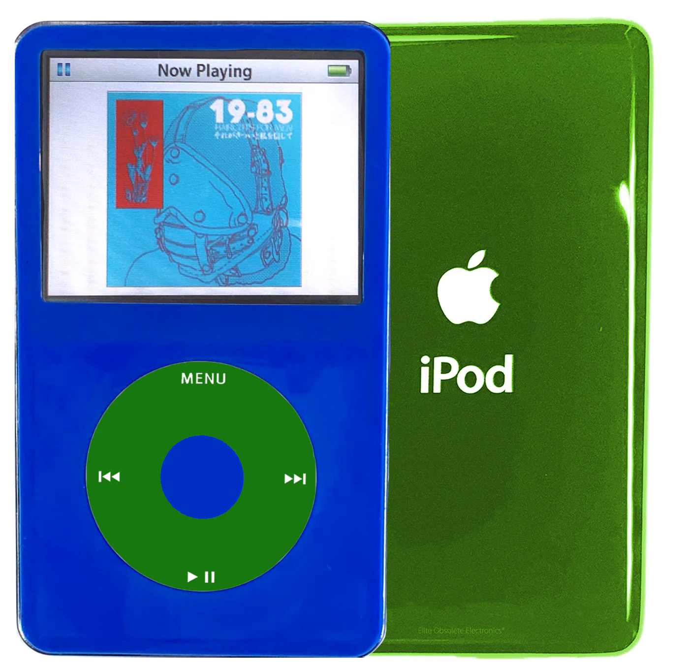 New Apple iPod Video Classic 5th & 5.5 Enhanced Blue / Green / Blue (Toxic Green)